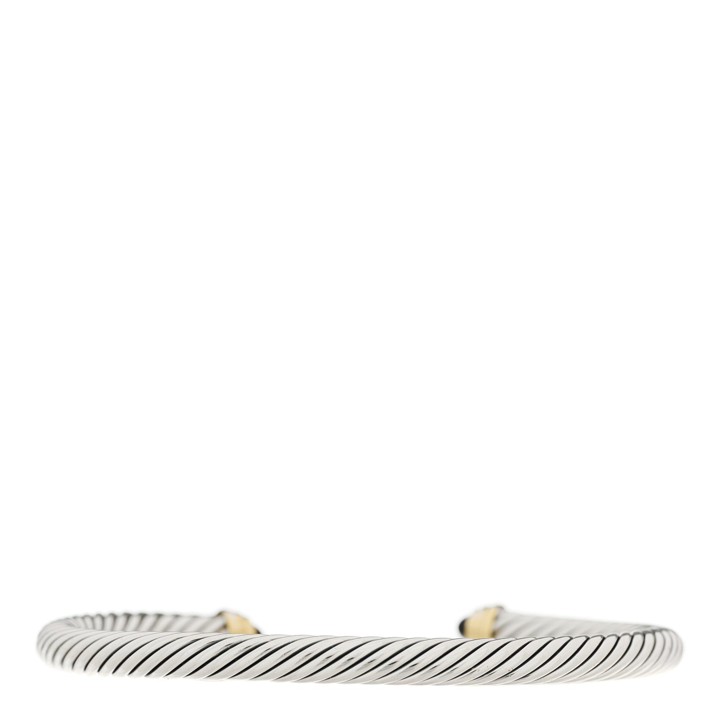 Sterling Silver 14K Yellow Gold Black Onyx 5mm Cable Classics Petite Color Bracelet