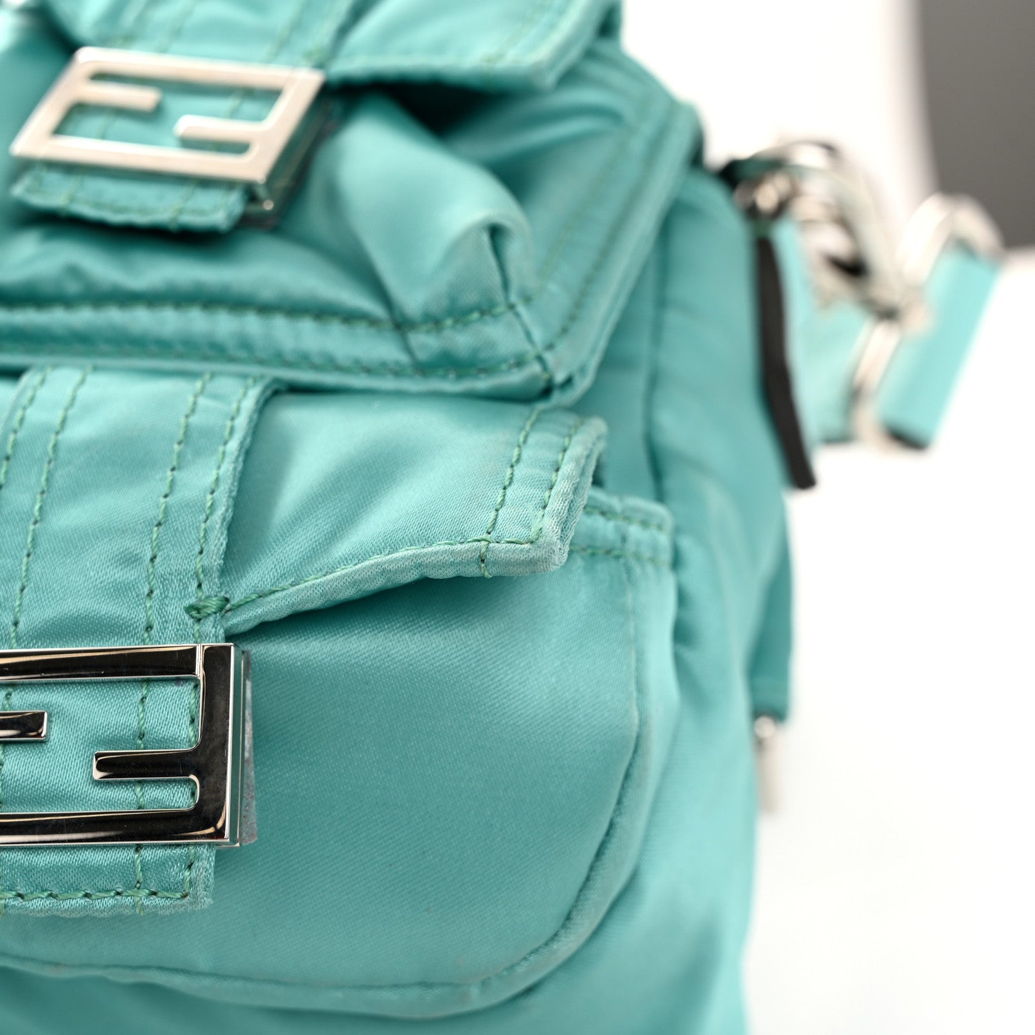 Fendi Econyl Cuoio Romano Multipocket Baguette Turquoise 13 of 13