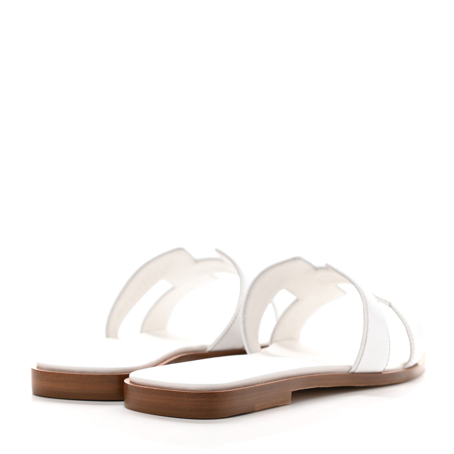Hermes Box Calfskin Oran Sandals 37 White 4 of 9