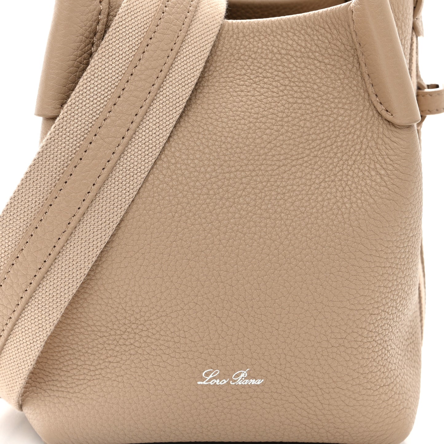 Grained Calfskin Micro Bale Bag Light Mastic