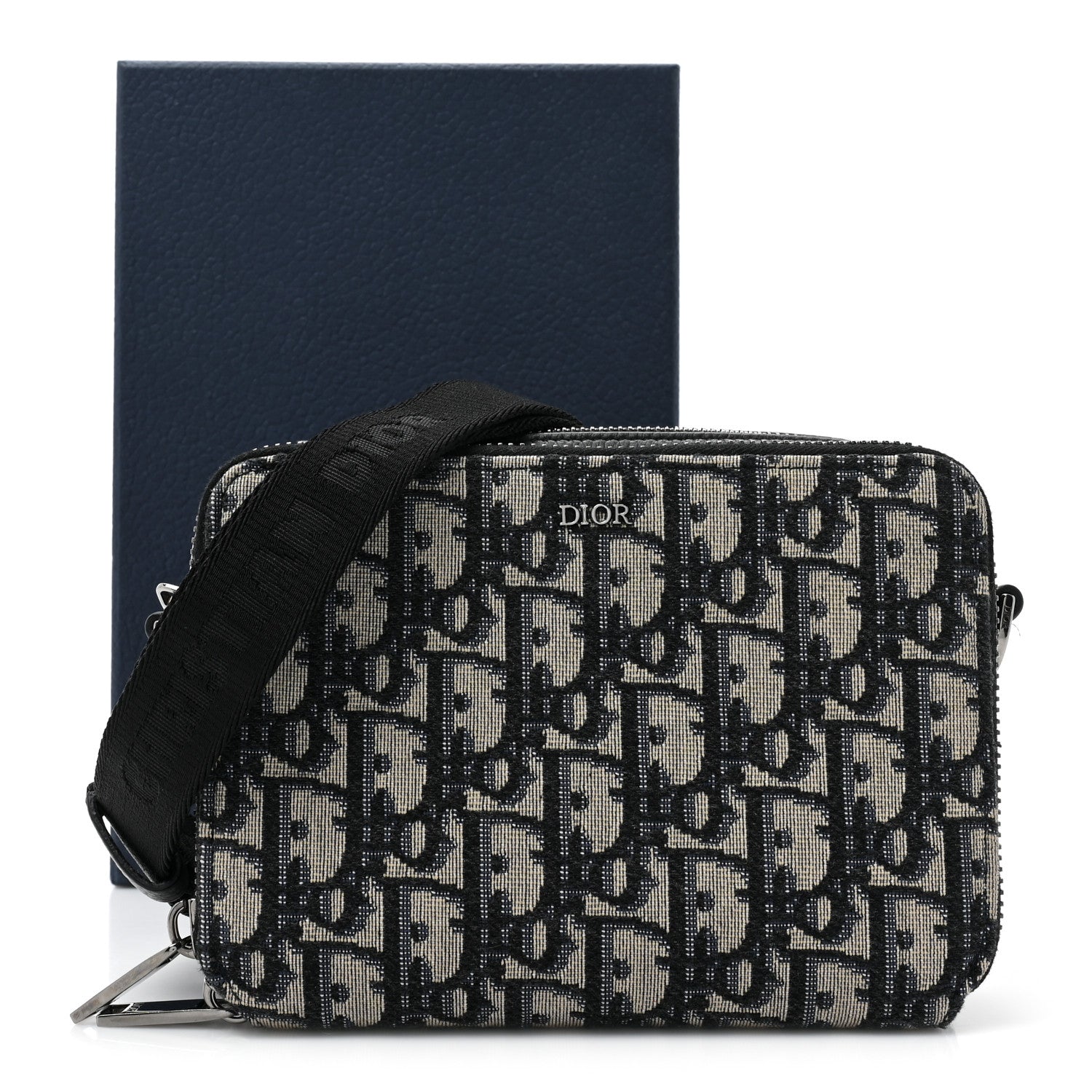 Christian Dior Oblique Pouch Navy Blue 3 of 10