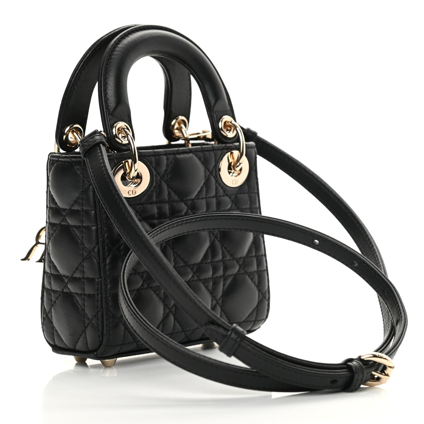 Lambskin Cannage Micro Lady Dior Black