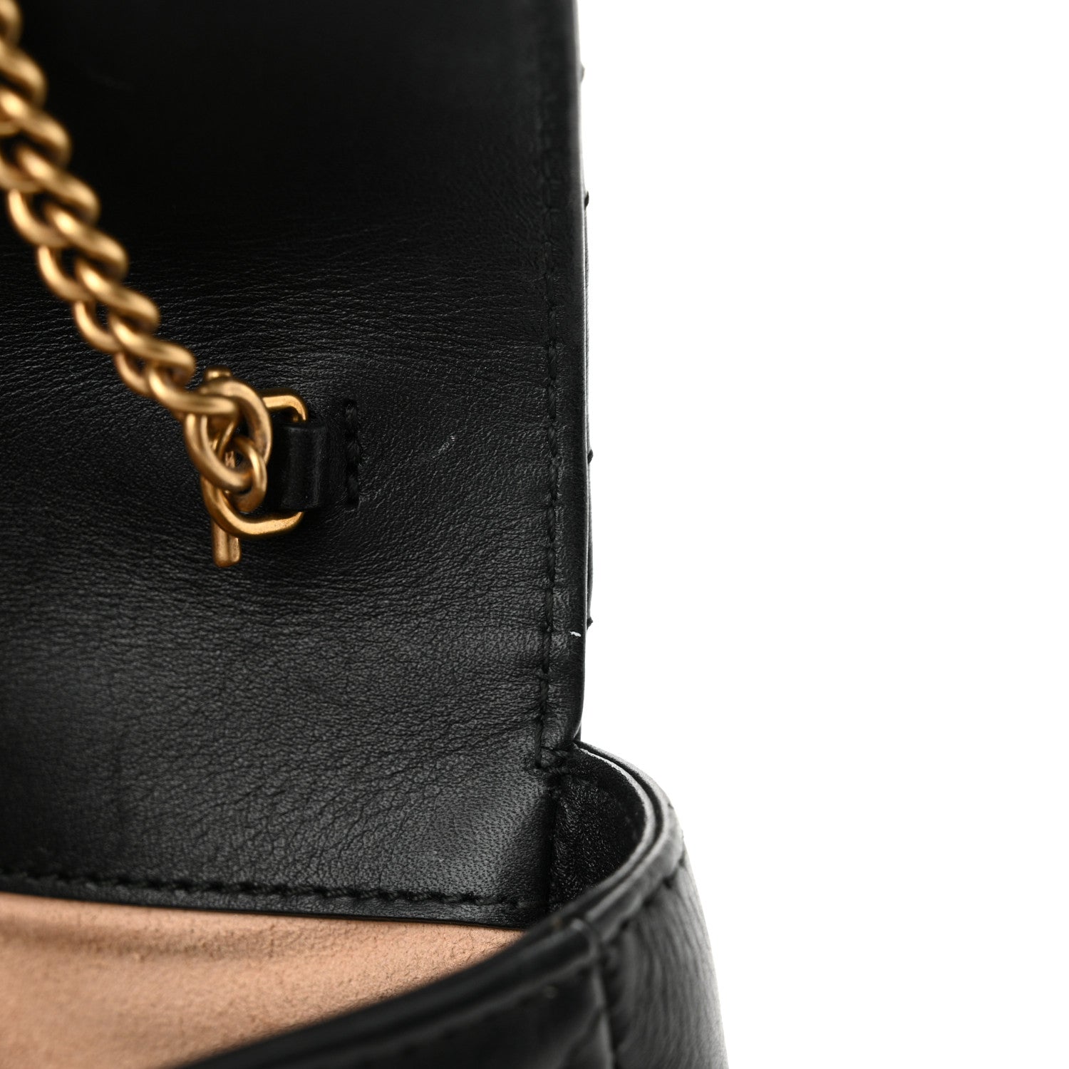 Gucci Calfskin Matelasse Super Mini GG Marmont Shoulder Bag Black 12 of 14