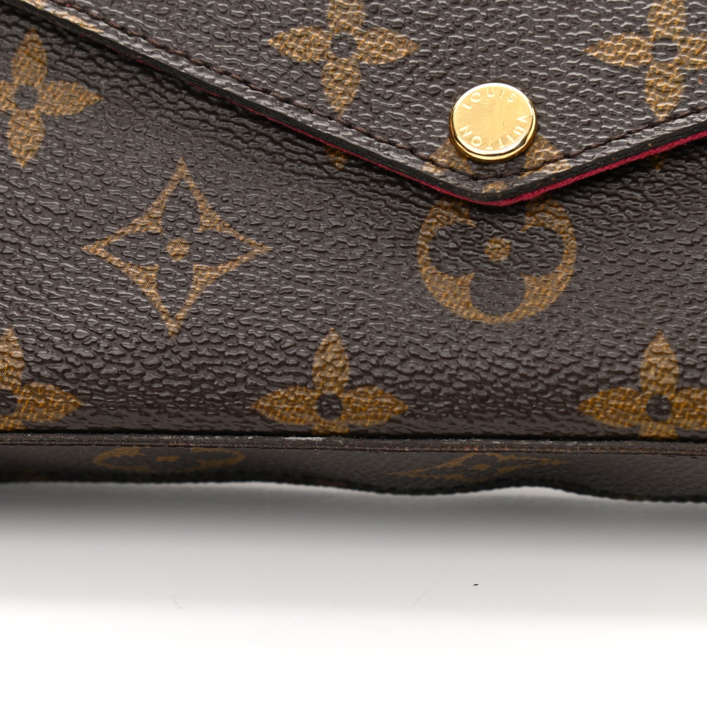 Monogram Pochette Felicie Chain Wallet Fuchsia