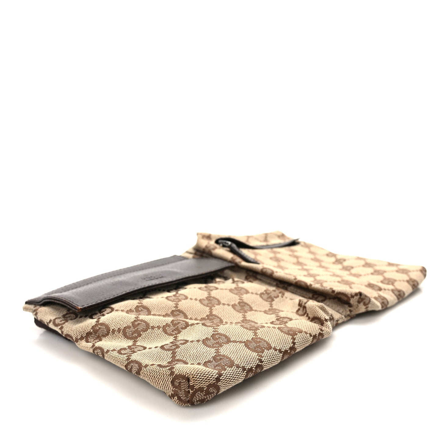GG Monogram Double Pocket Belt Bag Dark Brown