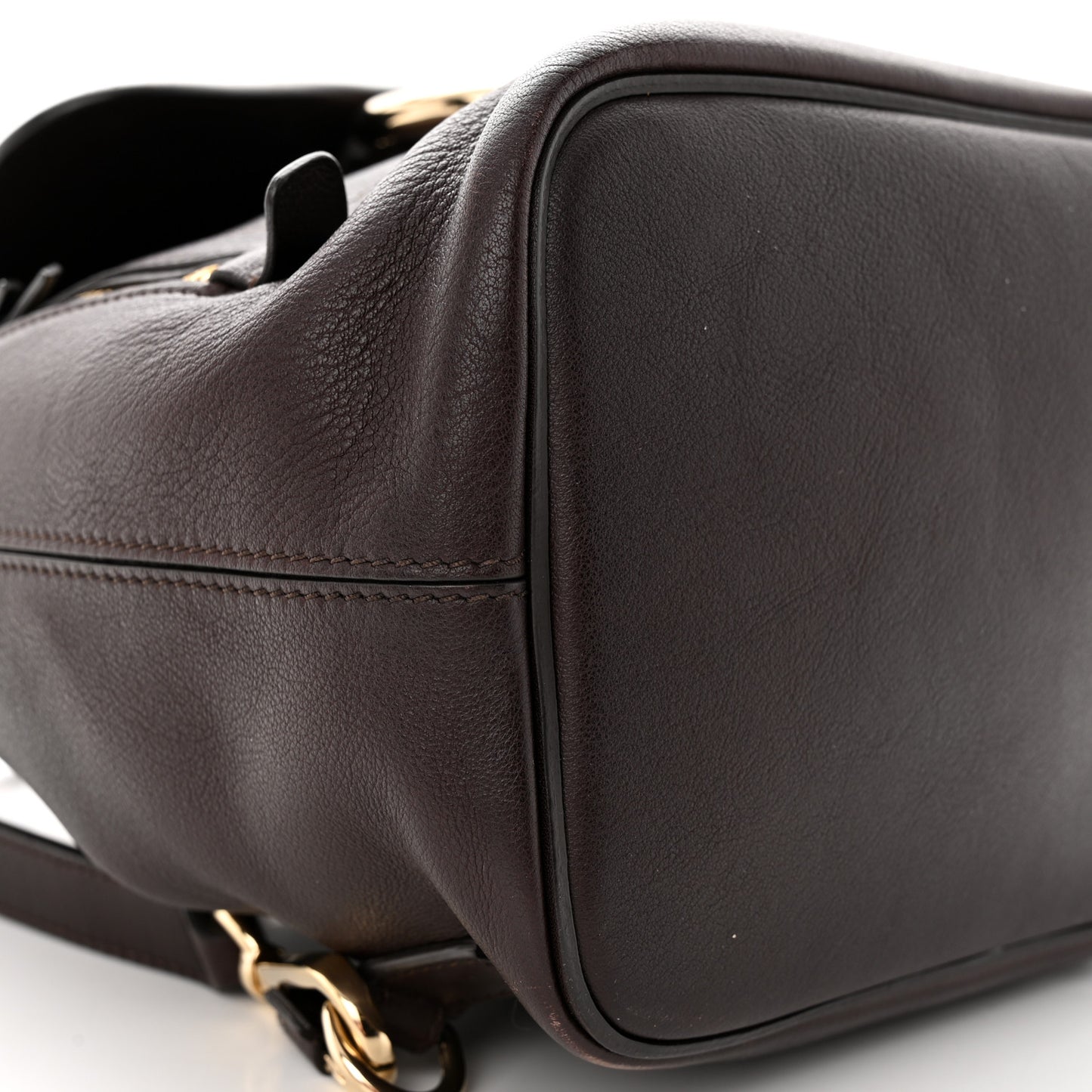 Suede Calfskin Small Faye Backpack Carbon Brown