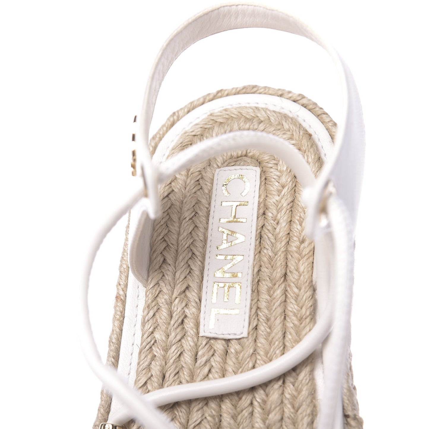 Calfskin Espadrille Sandals 36 White
