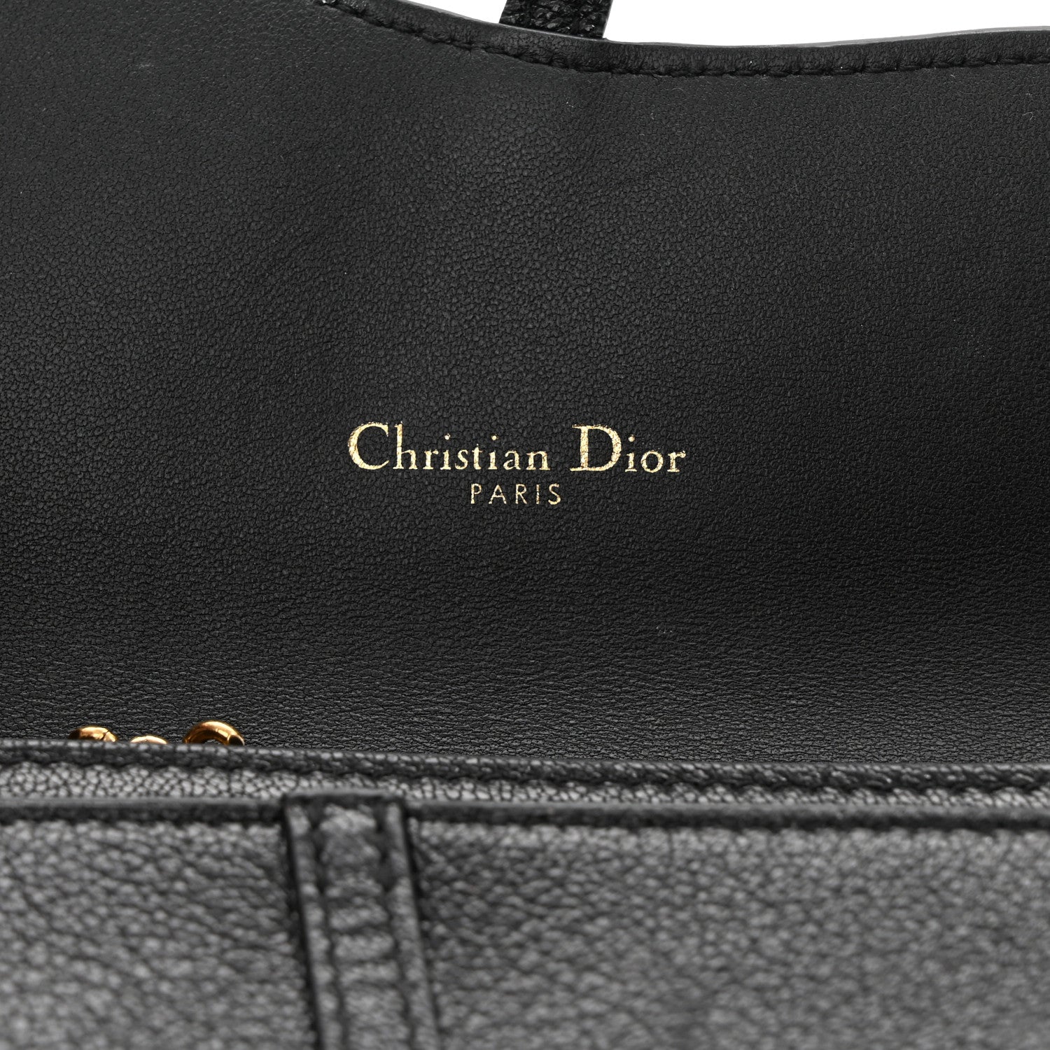 Christian Dior Goatskin Saddle Long Wallet With Chain Black 6 of 12