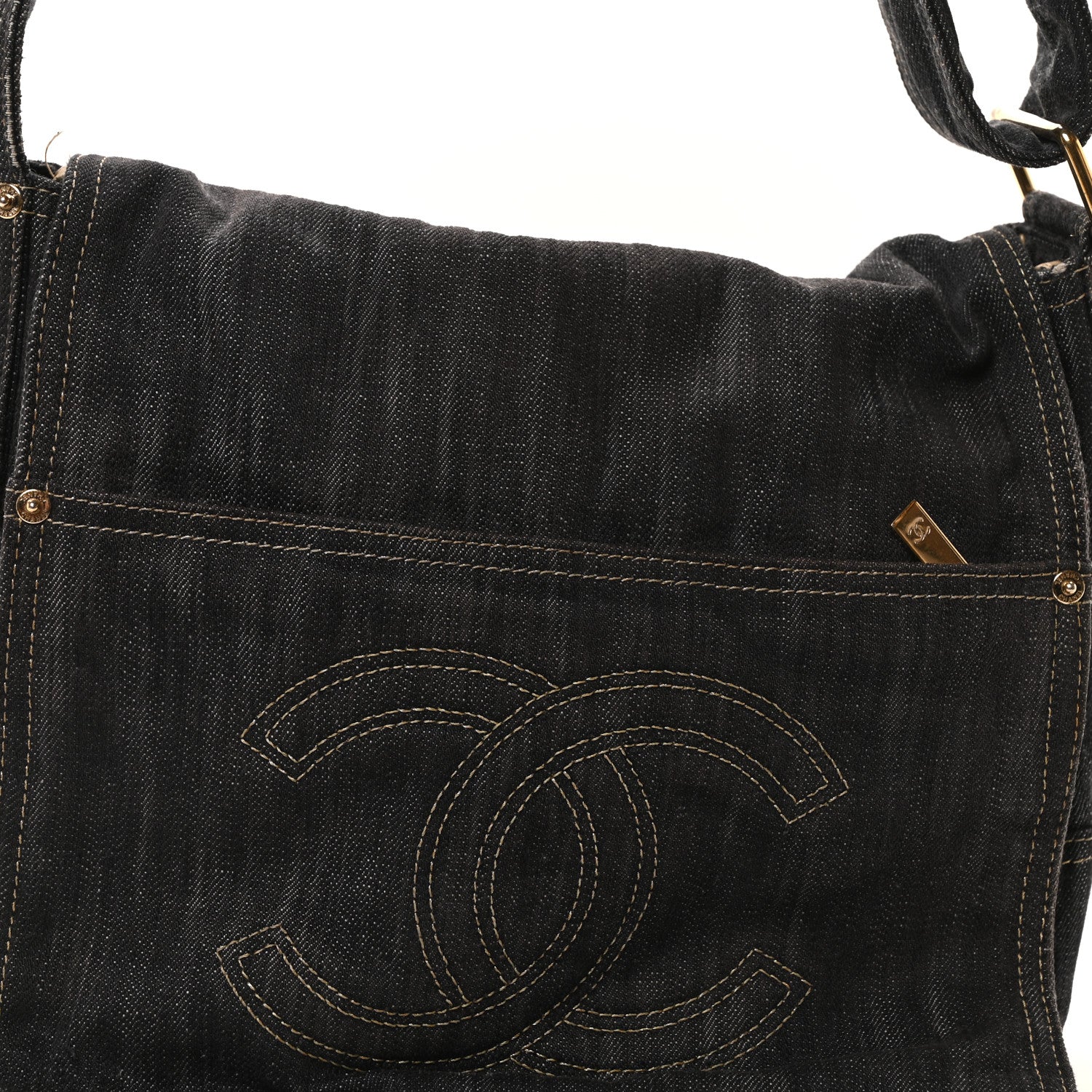 Chanel Denim CC Messenger Bag Blue 8 of 10