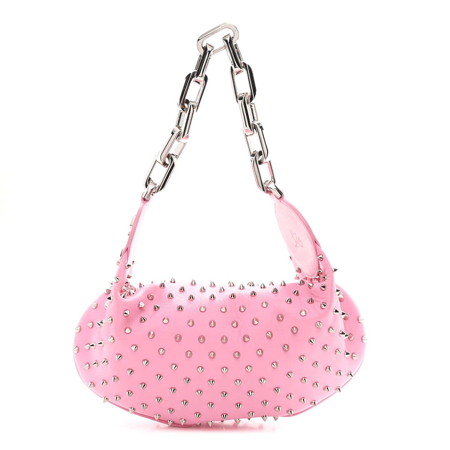 Christian Louboutin ケース スタッズ　ピンク Christian Louboutin Calfskin Studded Le 54 Shoulder Bag Calipso