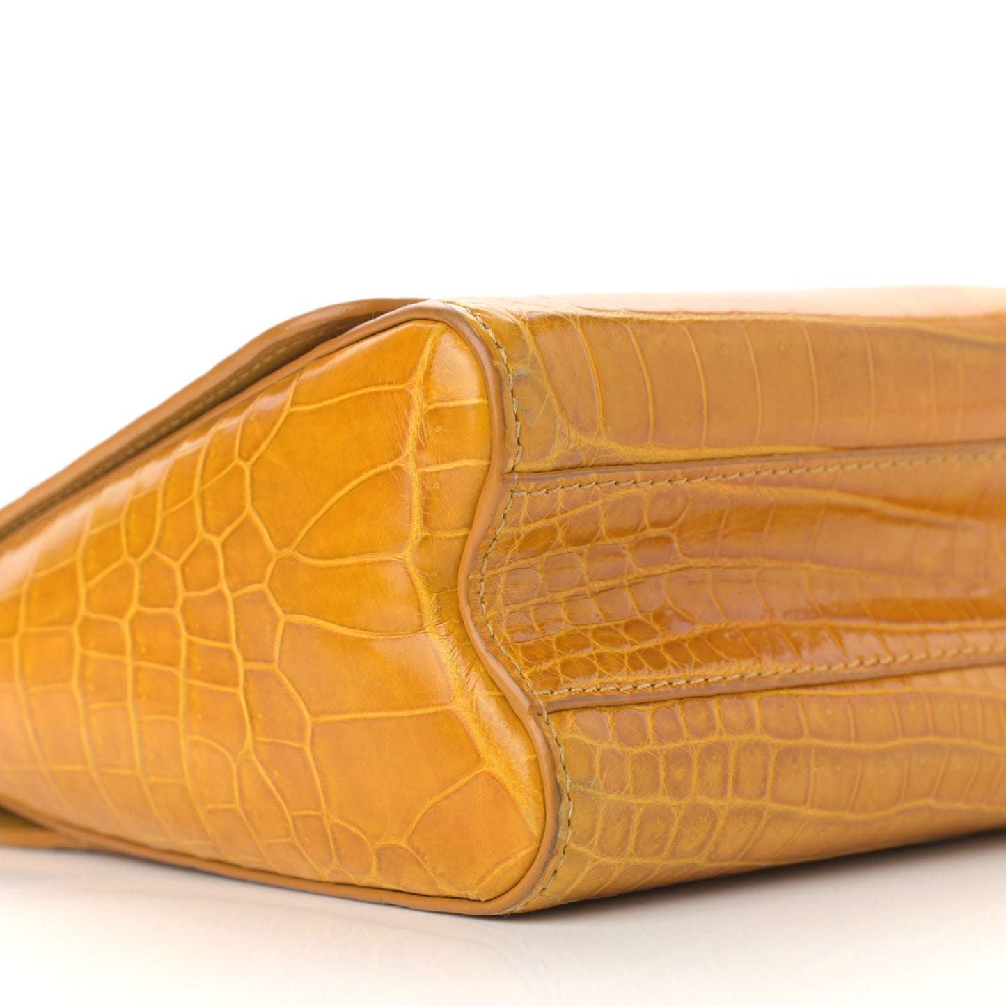 Crocodile Twist Shoulder Bag MM Jaune D'or