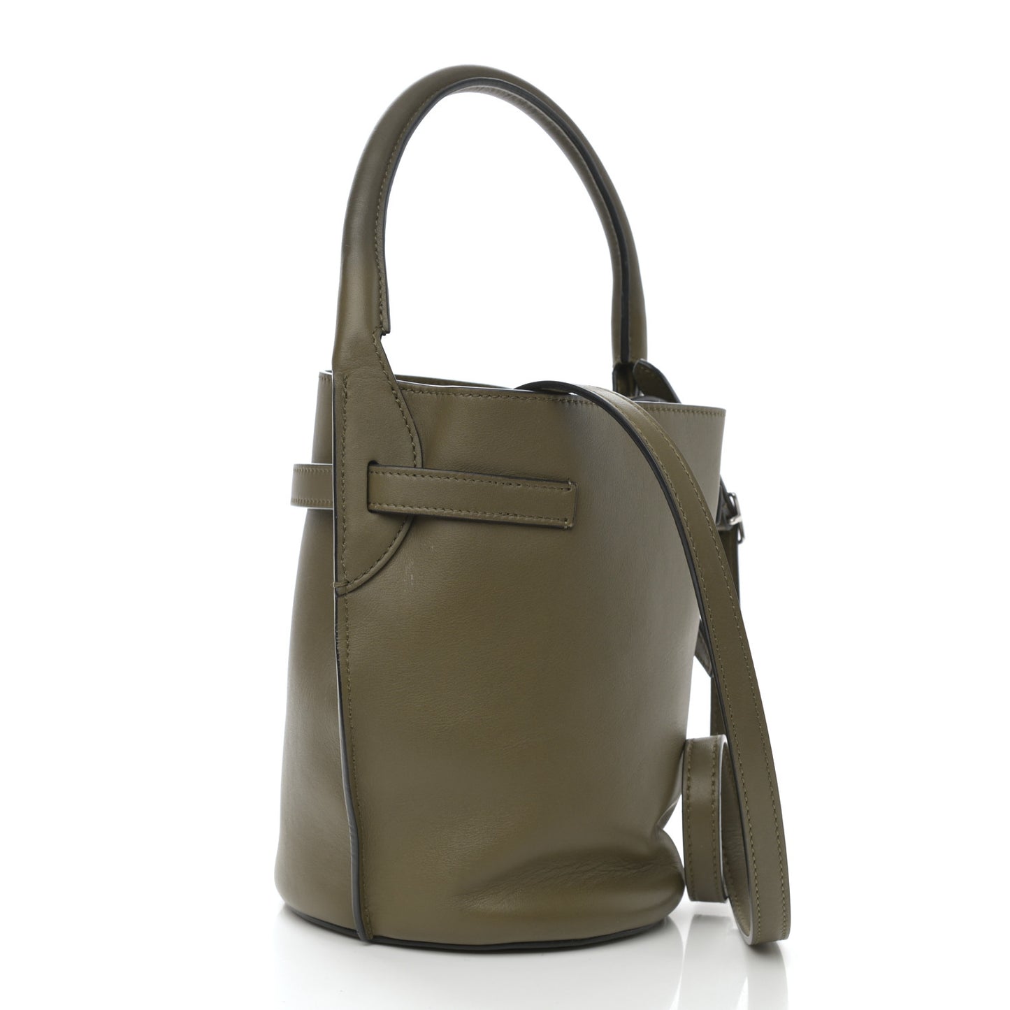 Smooth Calfskin Nano Big Bag Bucket Army Green