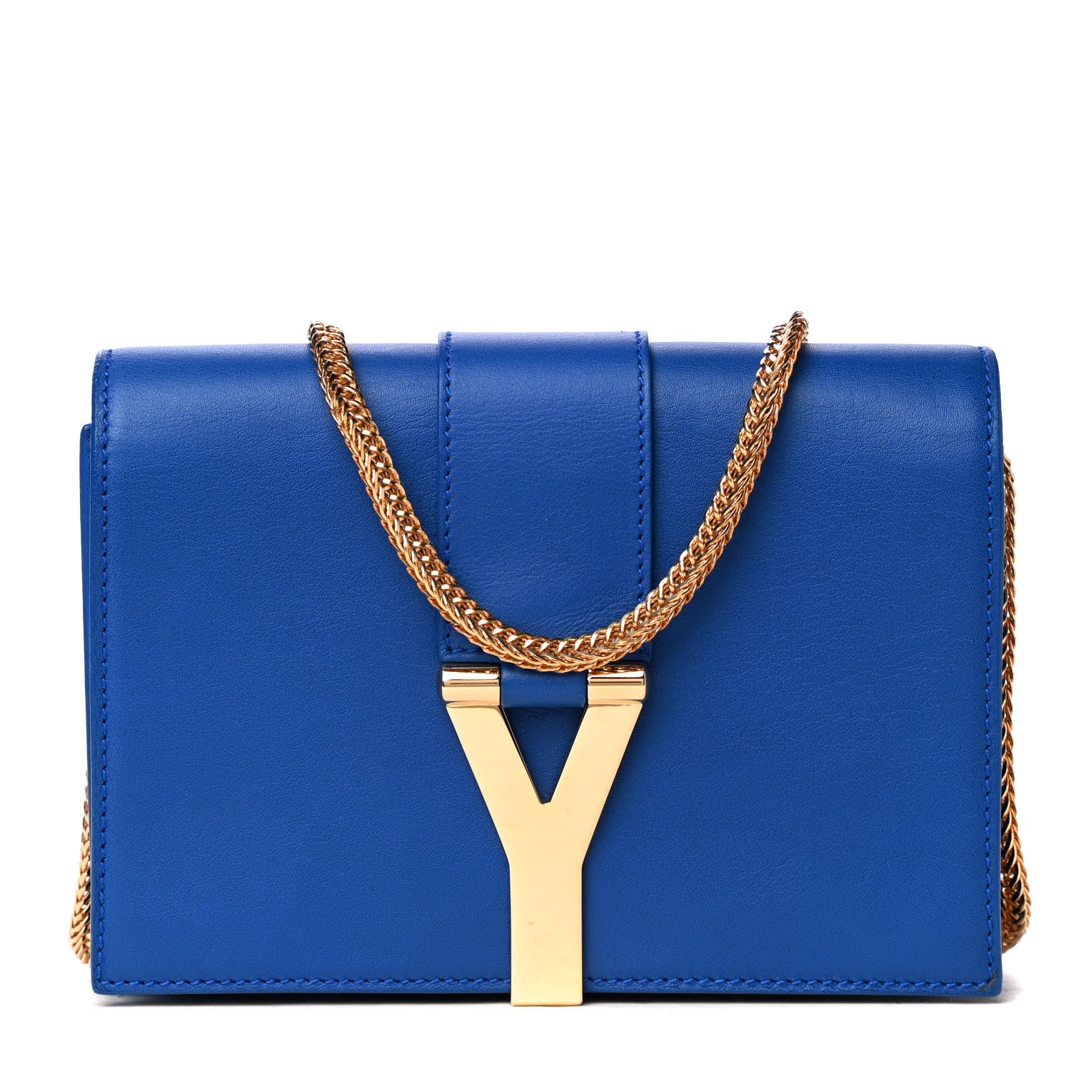 Saint Laurent Calfskin Small Classic Y Satchel Blue 841147
