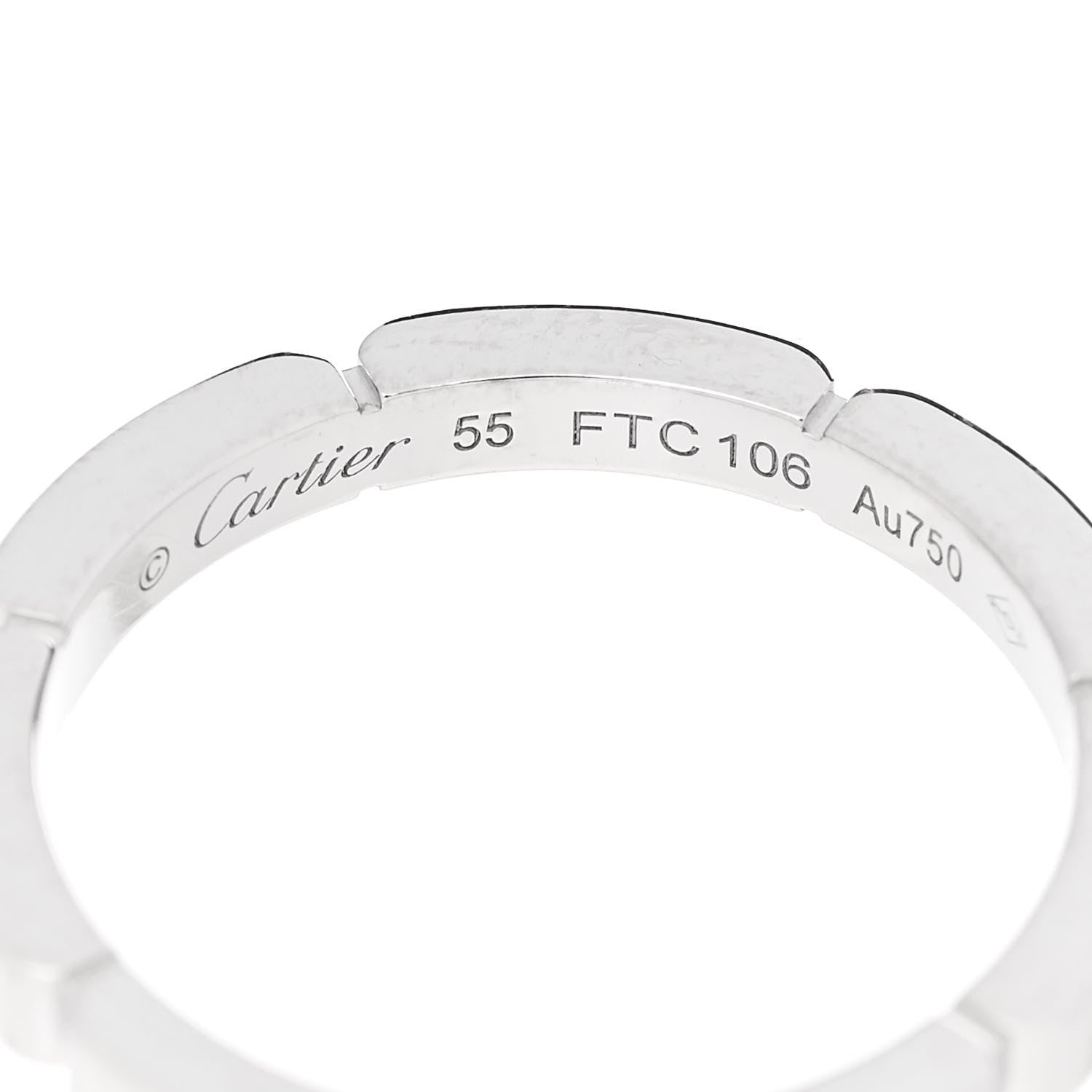 Cartier 18K White Gold Diamond Maillon Panthere Half Diamond Wedding Band Ring 55 7.25 4 of 5