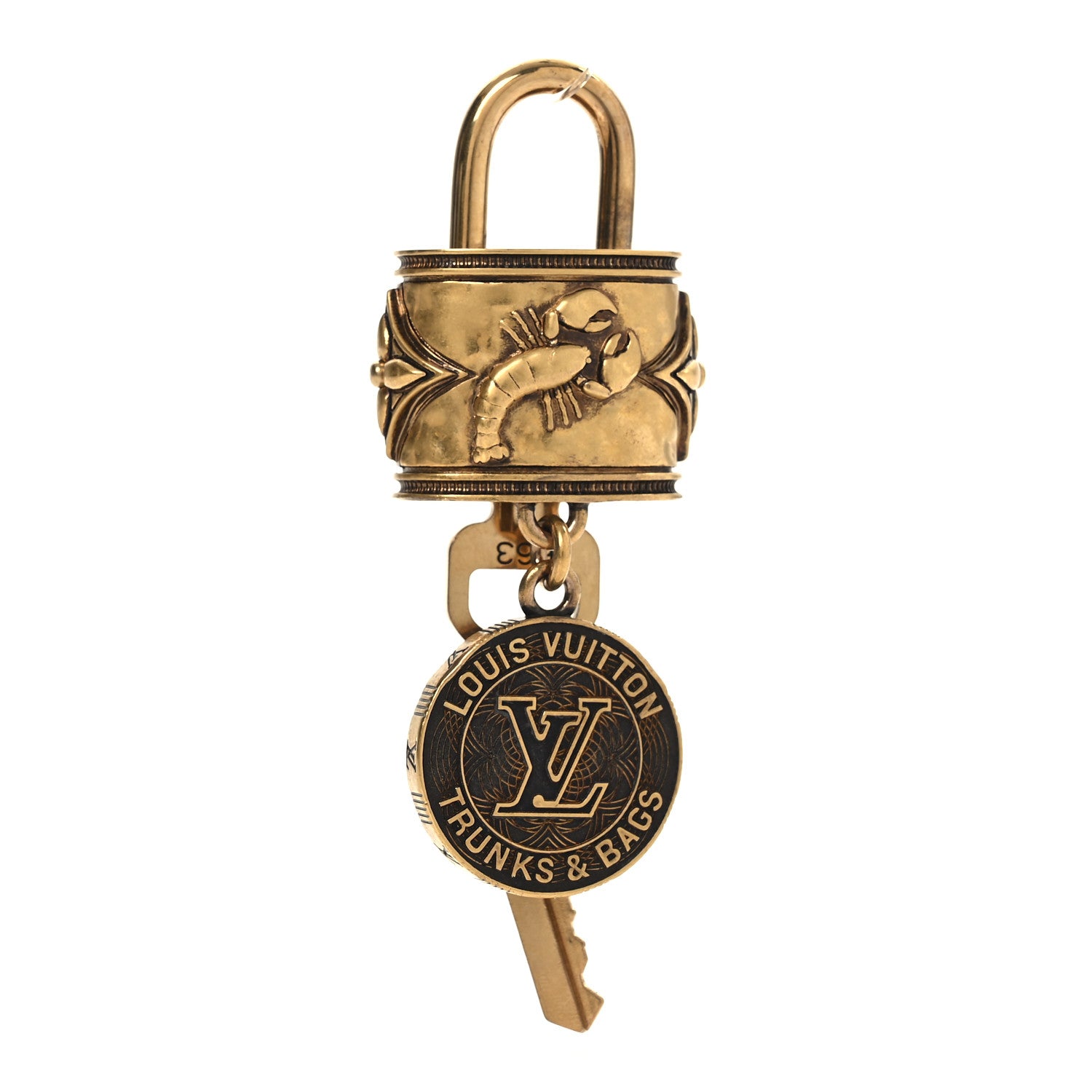 Louis Vuitton Metal Lobster Speedy P9 Bag Charm Lock Gold 1749316