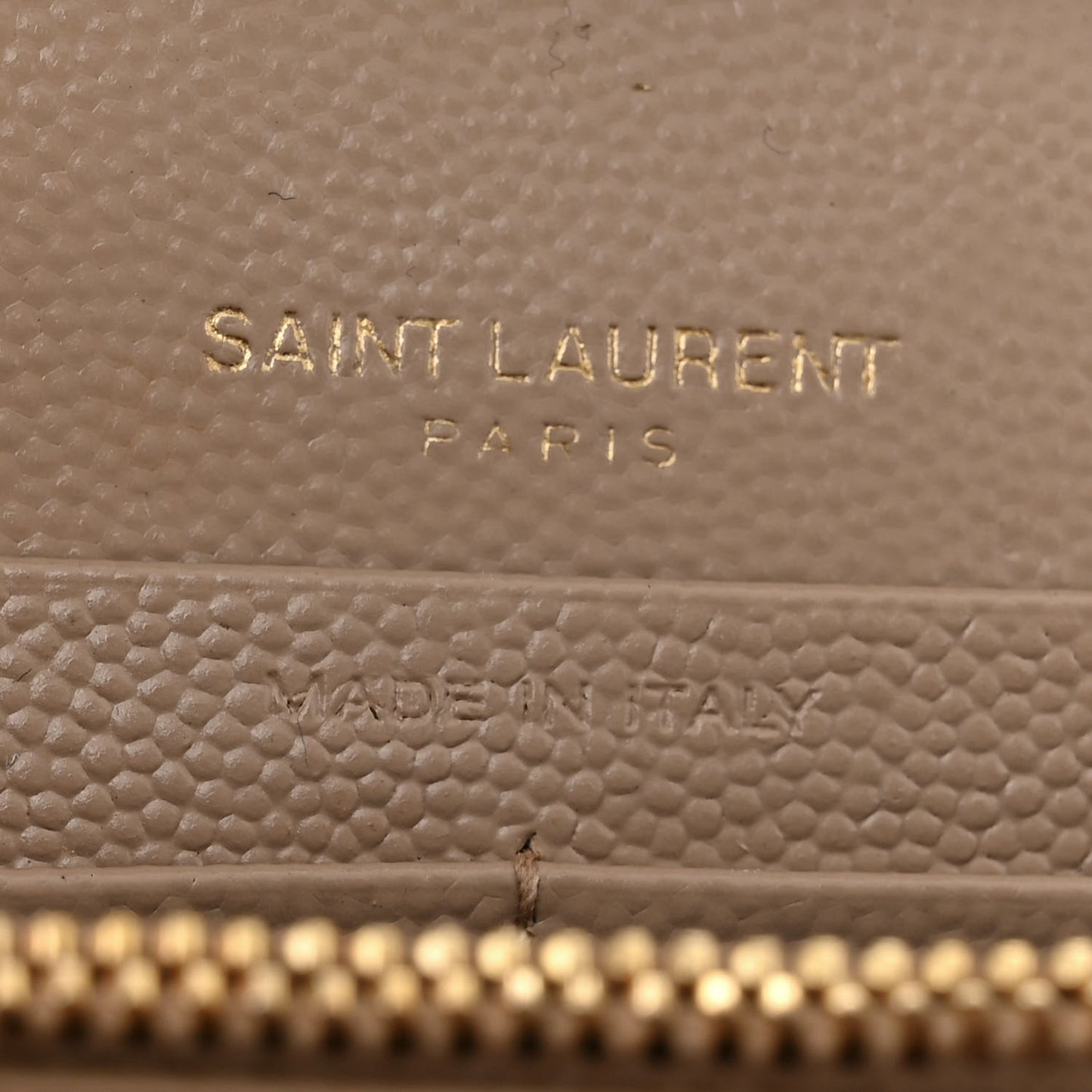 Grain De Poudre Matelasse Chevron Monogram Chain Wallet Dark Beige
