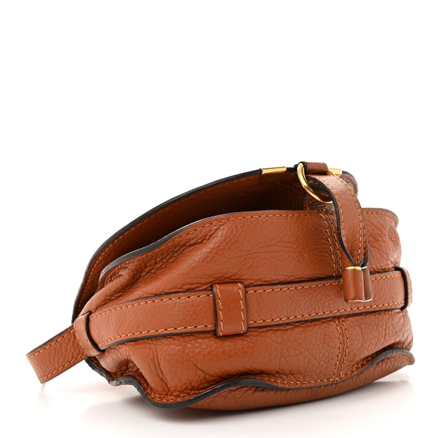 Calfskin Mini Marcie Round Crossbody Bag Tan
