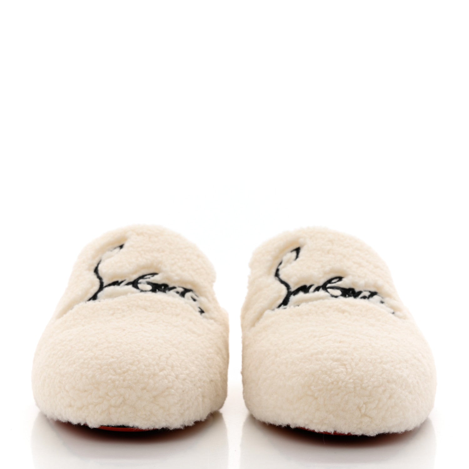 Christian Louboutin Shearling Womens Coolito Donna Loafer Mules 39 Navy White 2 of 7