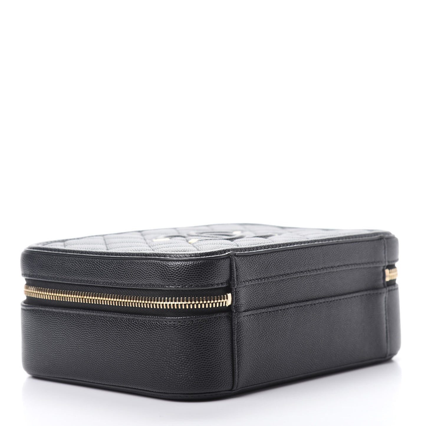 Caviar Quilted Medium CC Filigree Vanity Case Black