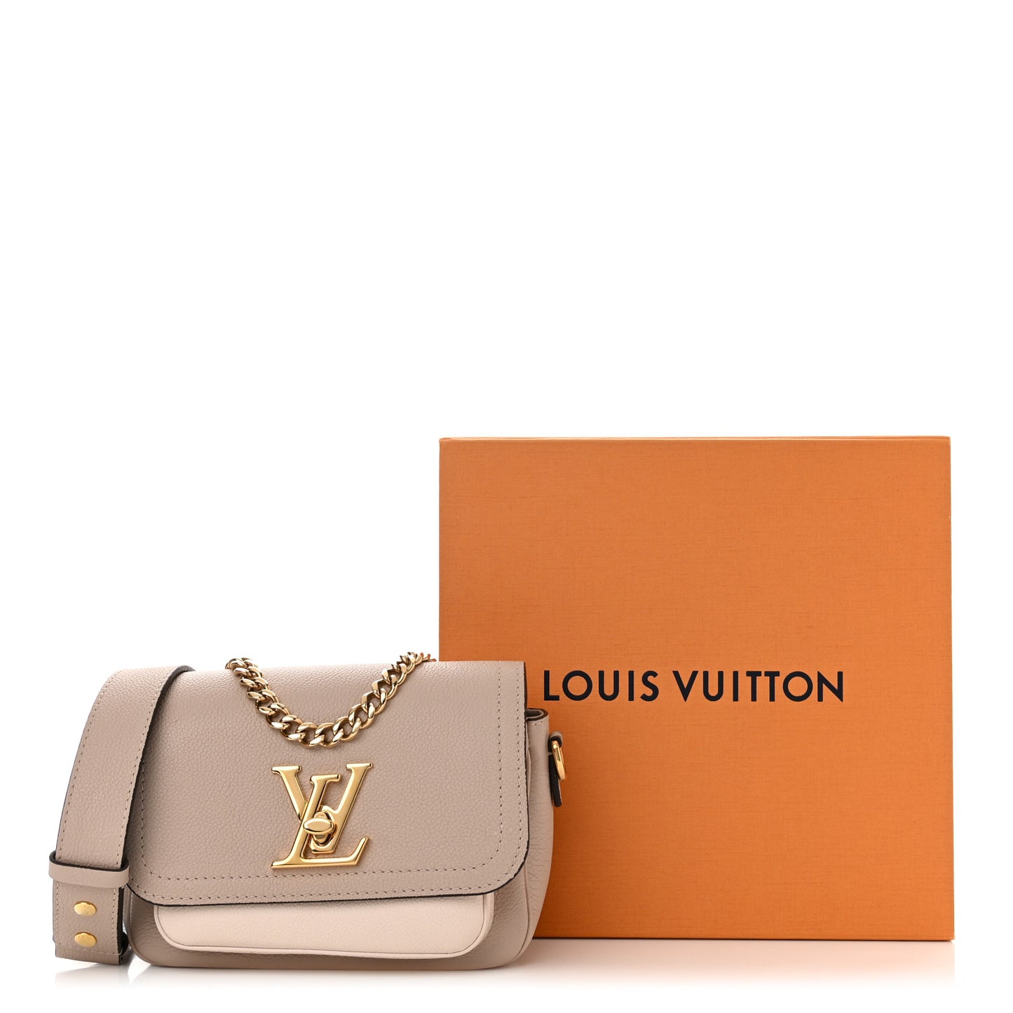 Grained Calfskin Lockme Tender Greige