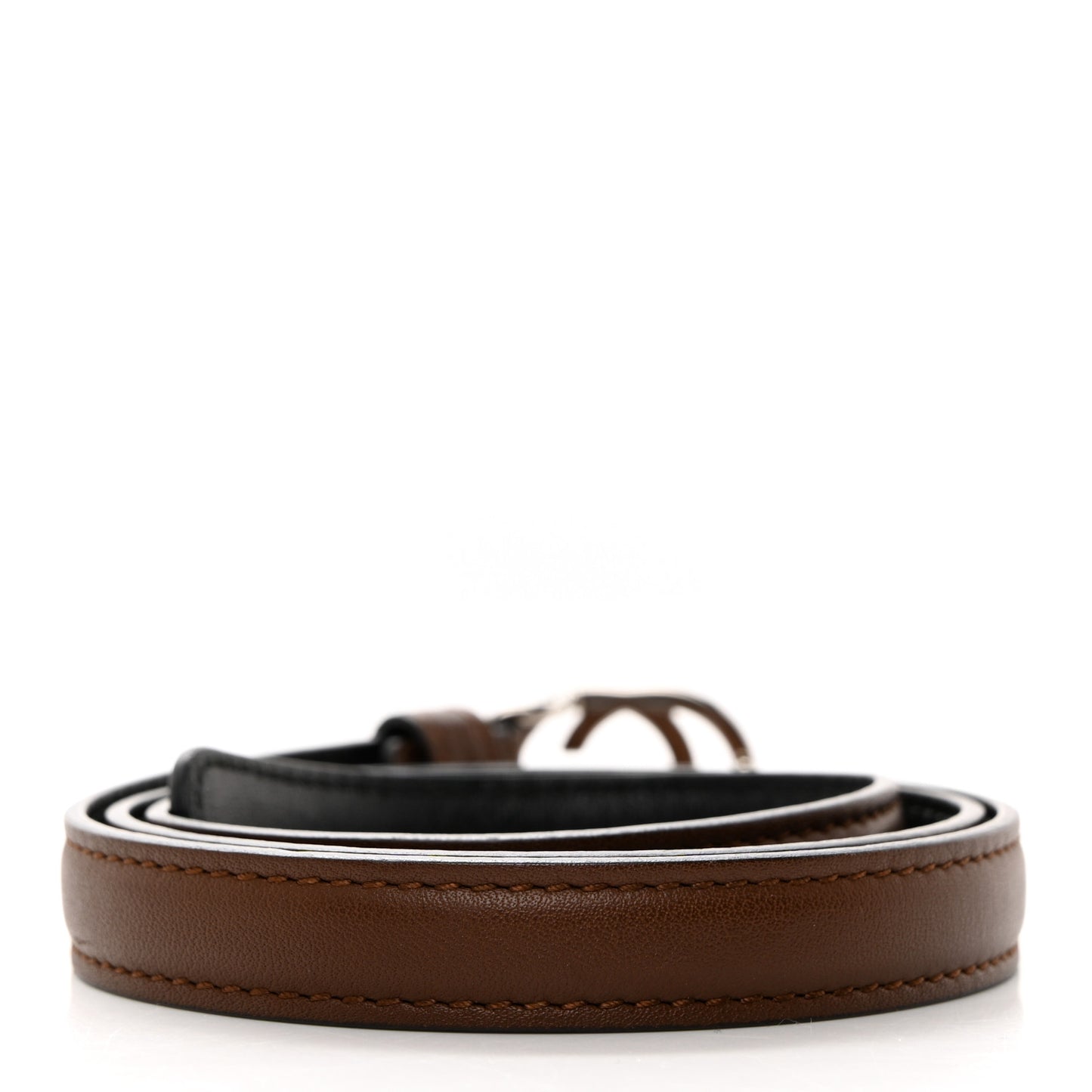 Moon Calfskin Nickel Interlocking G 20mm Belt 70 28 Brown