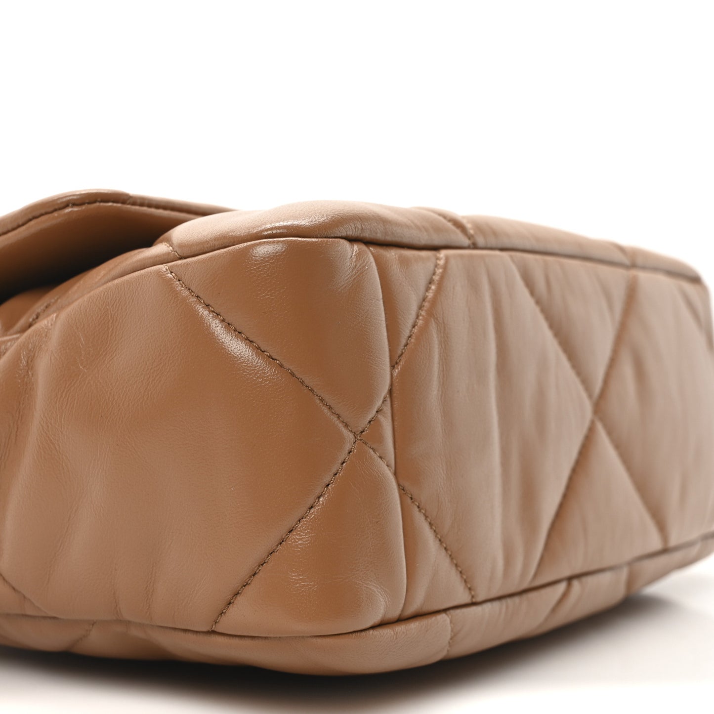 Lambskin Quilted Medium Chanel 19 Flap Light Brown