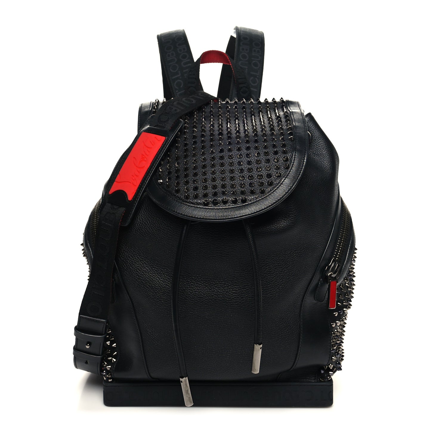 Calfskin Spiked Explorafunk Backpack Black