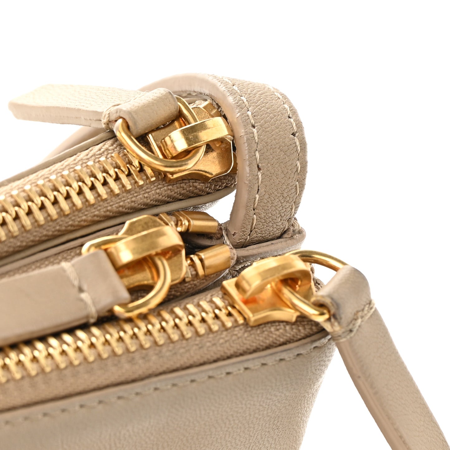 Lambskin Small Trio Crossbody Bag Beige