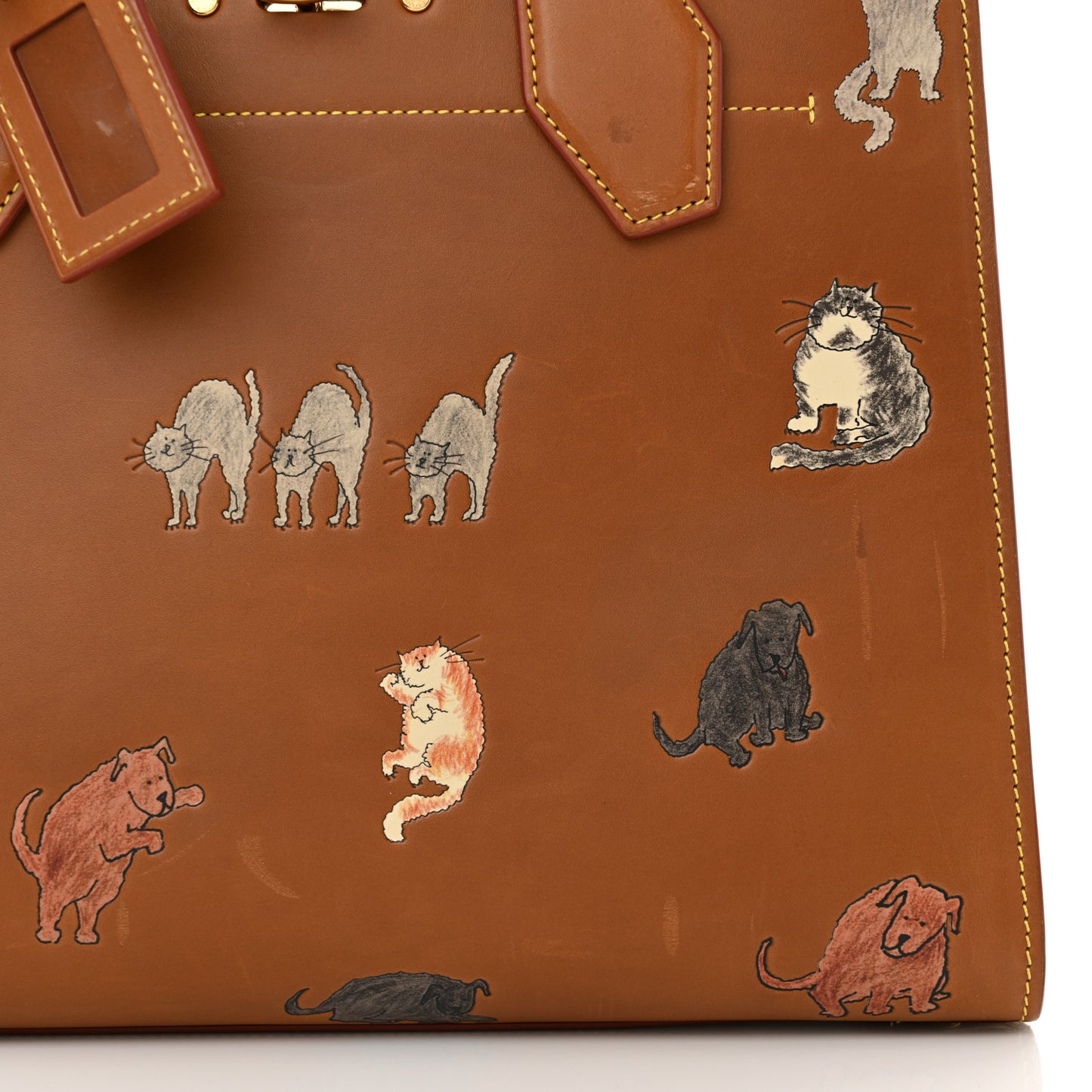 Calfskin Catogram City Steamer MM Chataigne