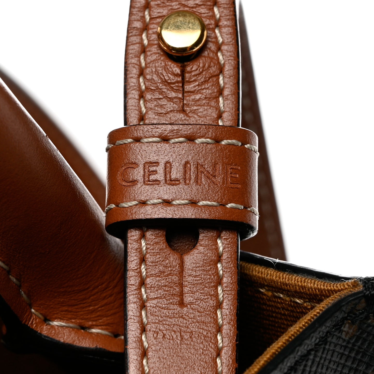 Triomphe Canvas Calfskin Mini Vertical Cabas Tan