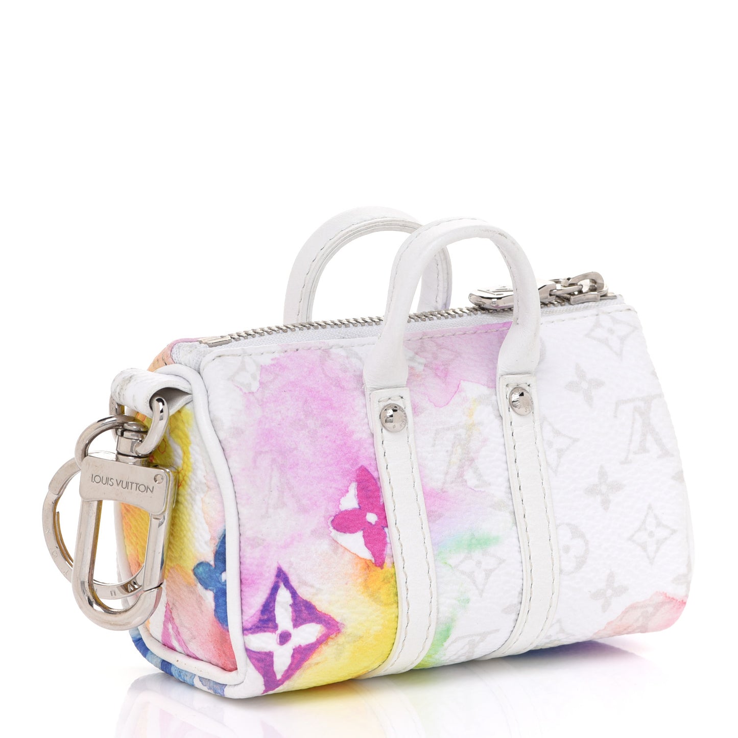 Monogram Watercolor Mini Keepall Bag Charm Key Holder Multicolor