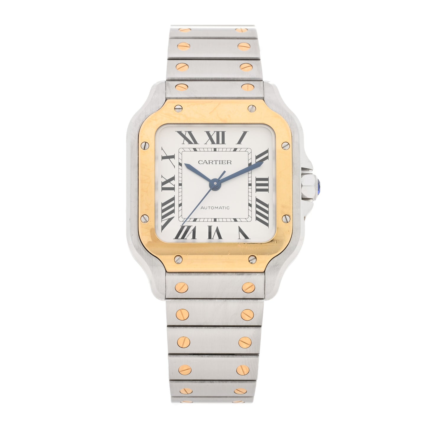 Stainless Steel 18K Yellow Gold 35mm Santos de Cartier Automatic Watch