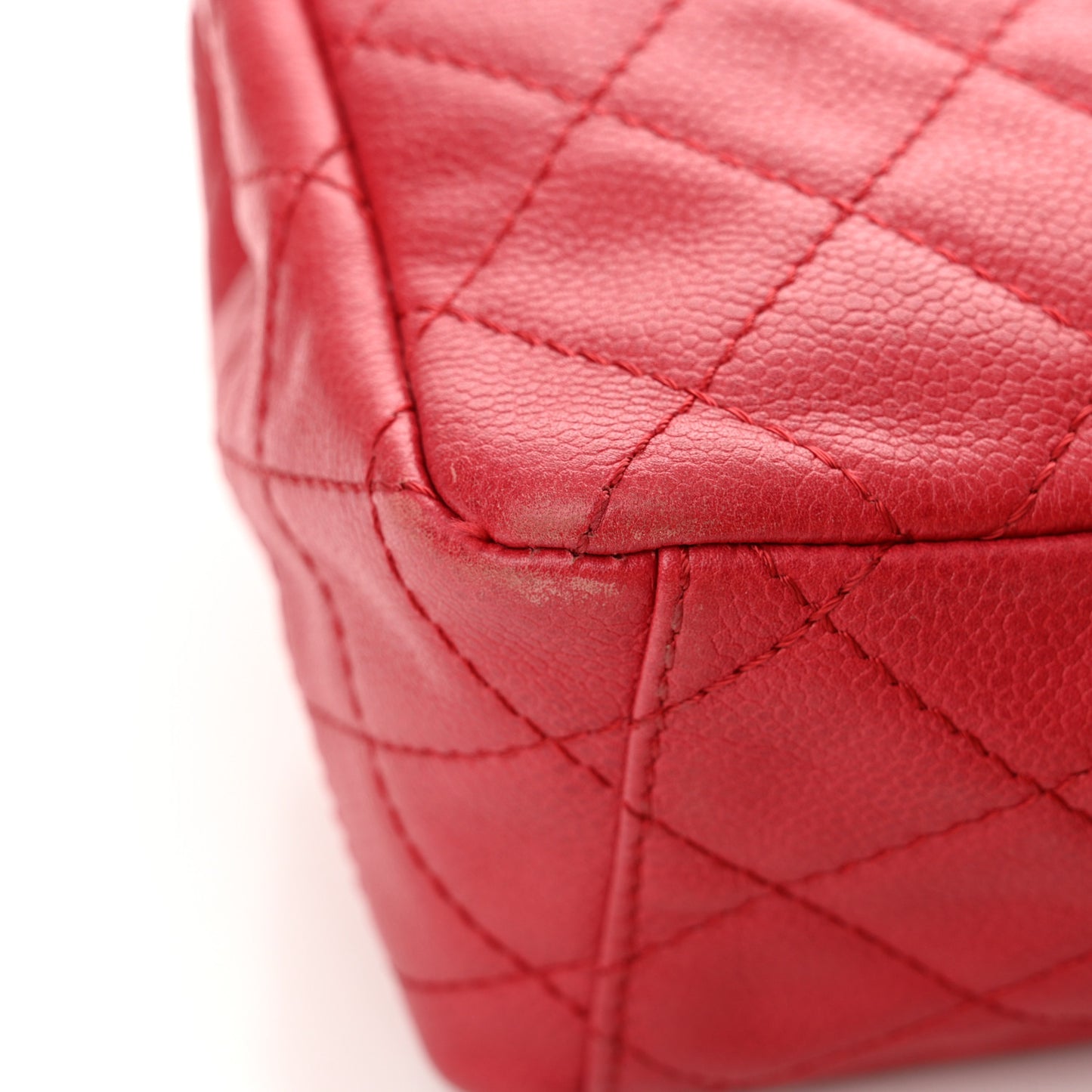 Washed Caviar Quilted Maxi Single Flap Fuchsia