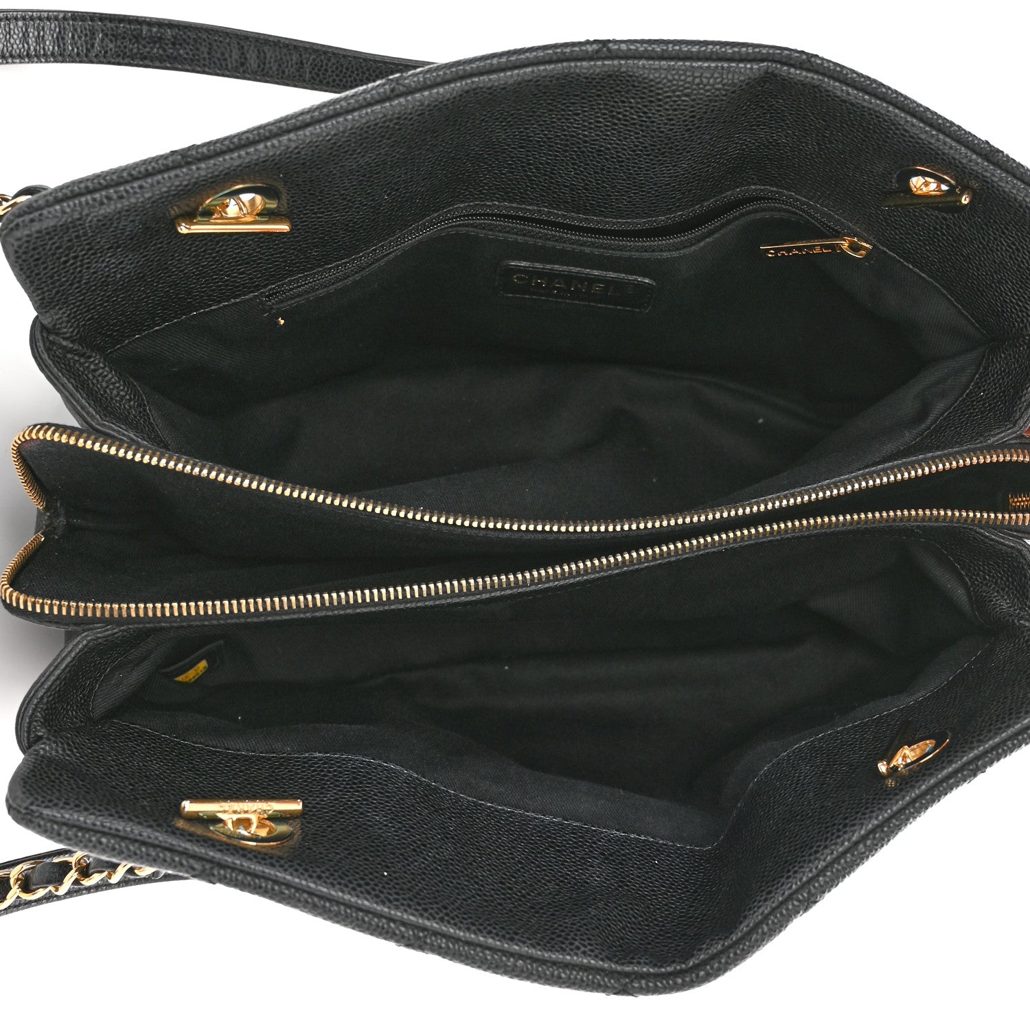 Chanel Caviar Quilted CC Timeless Soft Tote Black 4 of 9