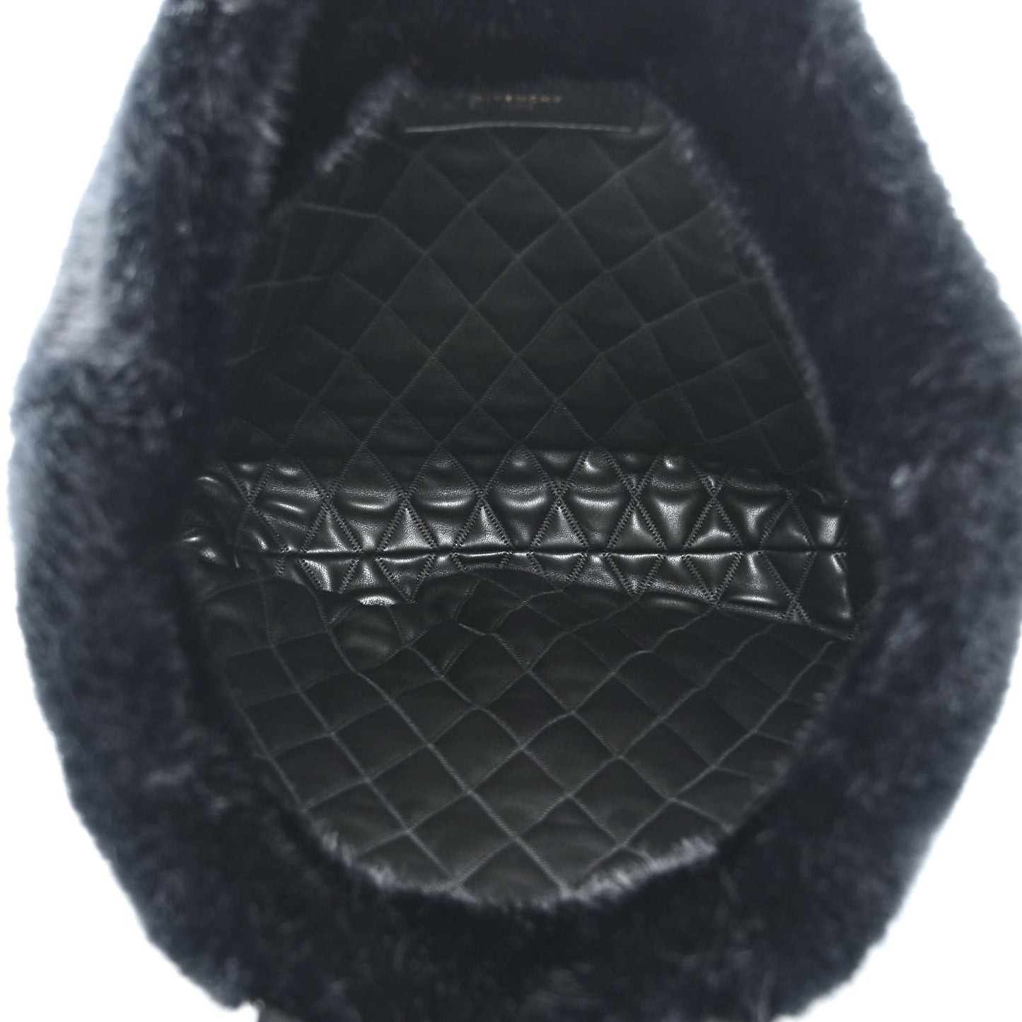 Faux Fur Duo Shopper Tote Black White