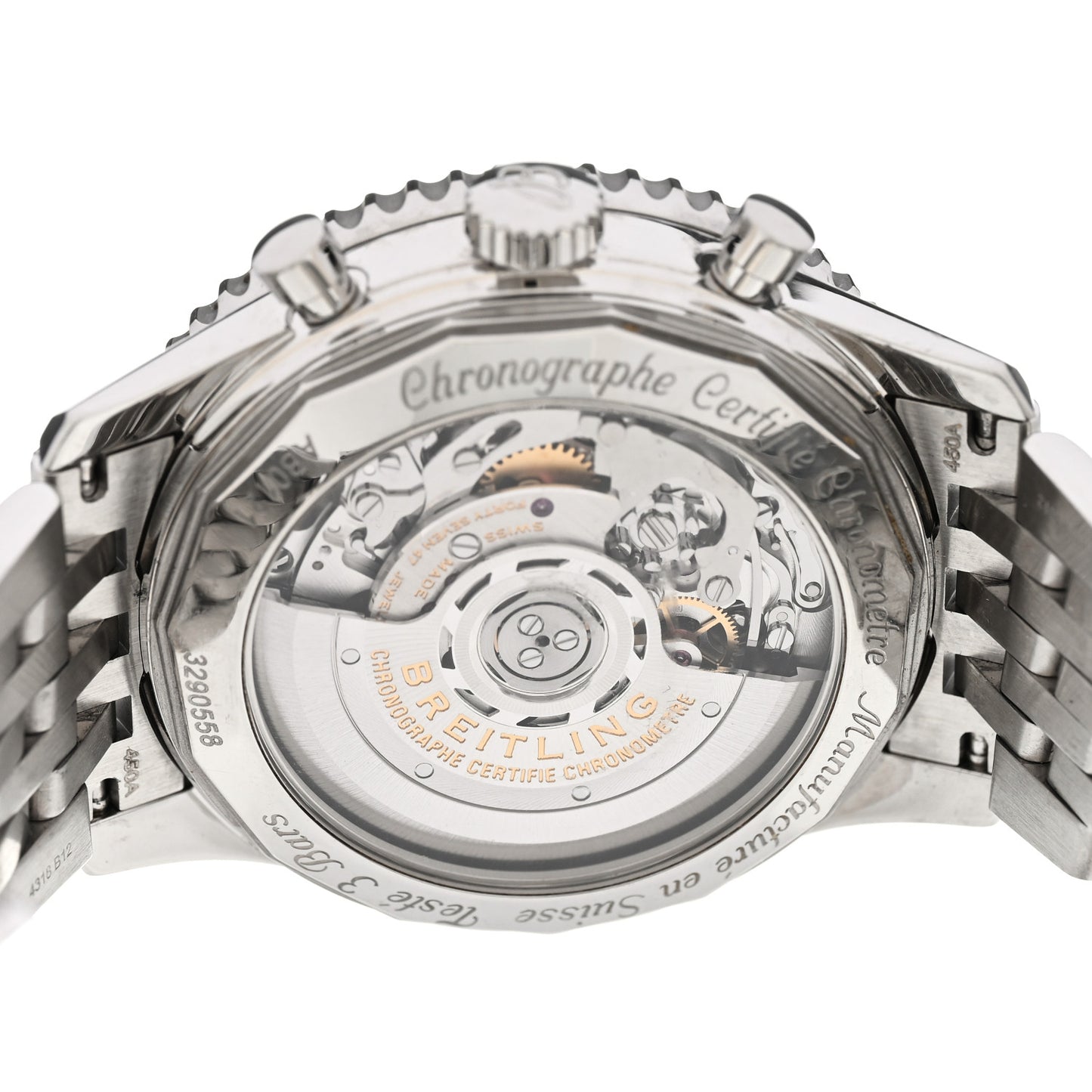 Stainless Steel 42mm Navitimer Chronograph Automatic Watch White AB0121