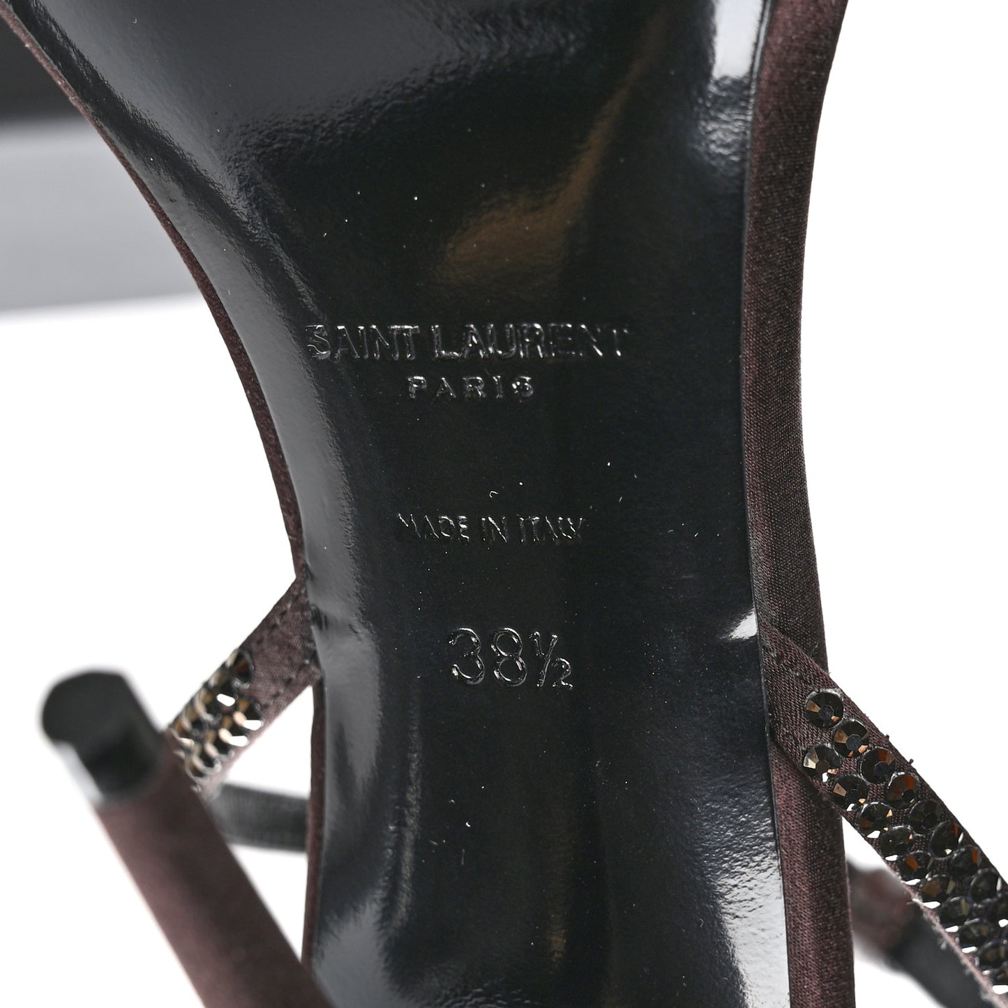 Satin Crystal Ava 105 Sandals 38.5 Amaranth