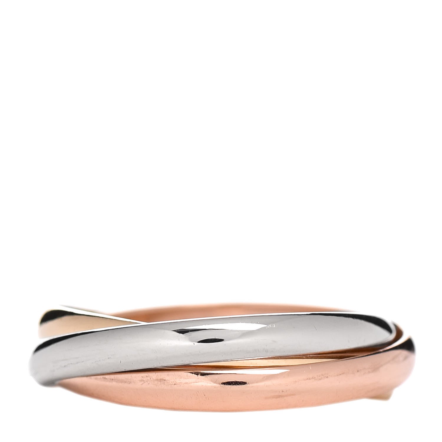 Cartier 18K Pink Yellow White Gold Small Trinity Ring 58 8.25 3 of 4