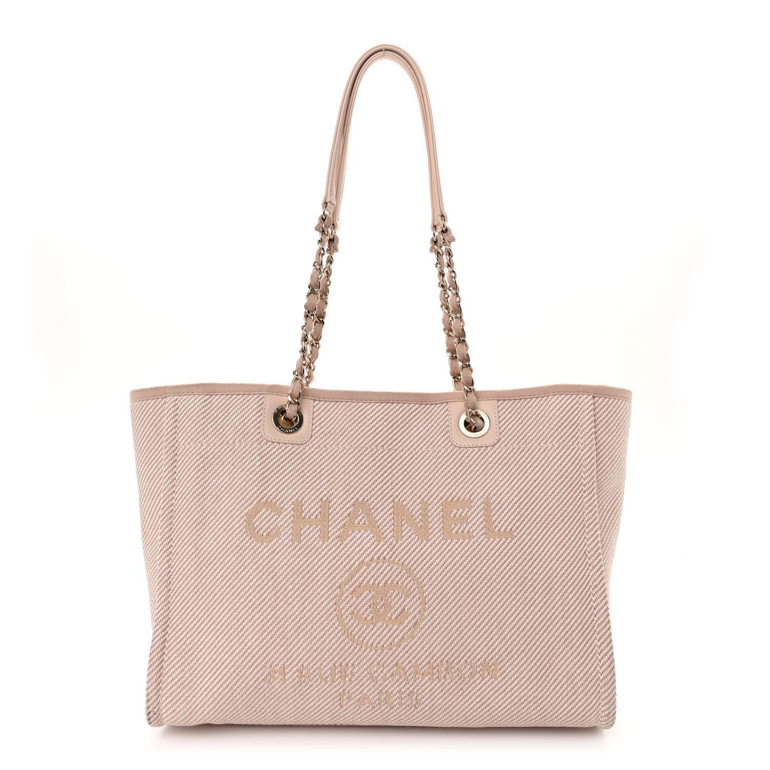 Chanel Mixed Fibers Calfskin Small Deauville Tote Beige 1428965