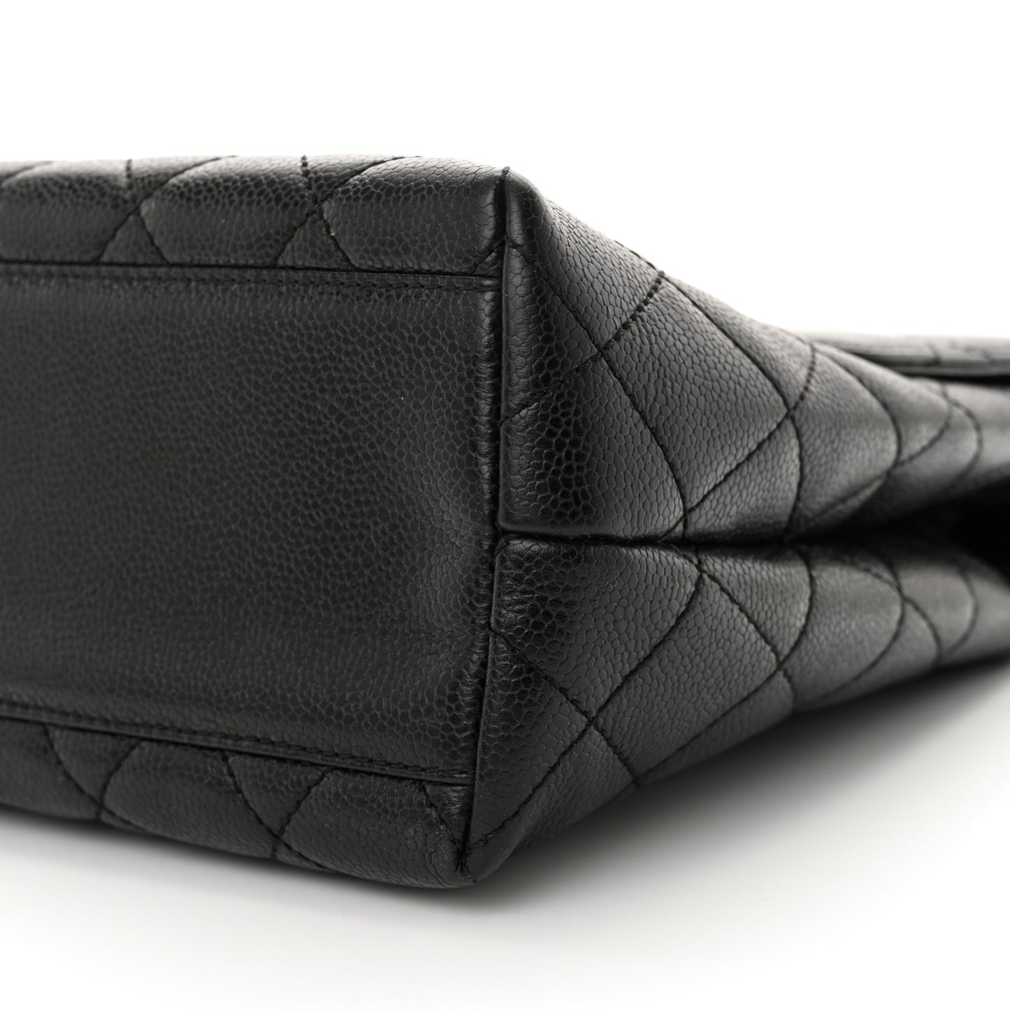 Caviar Quilted Jumbo Kelly Flap Black