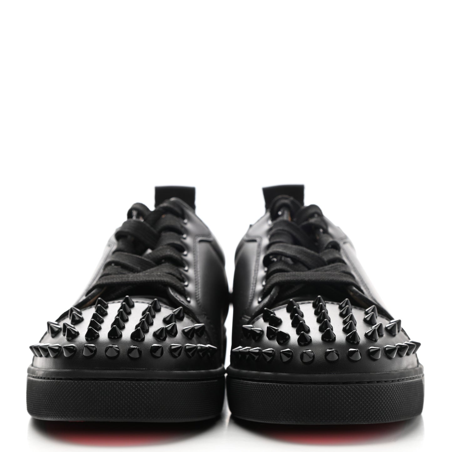 Calfskin Mens Louis Junior Spikes Flat Sneakers 38 Black