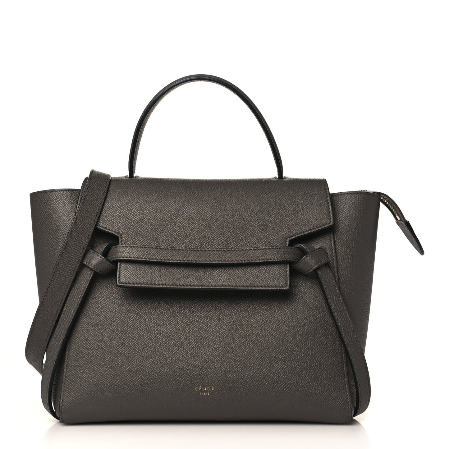 Baby Grained Calfskin Micro Belt Bag Grey