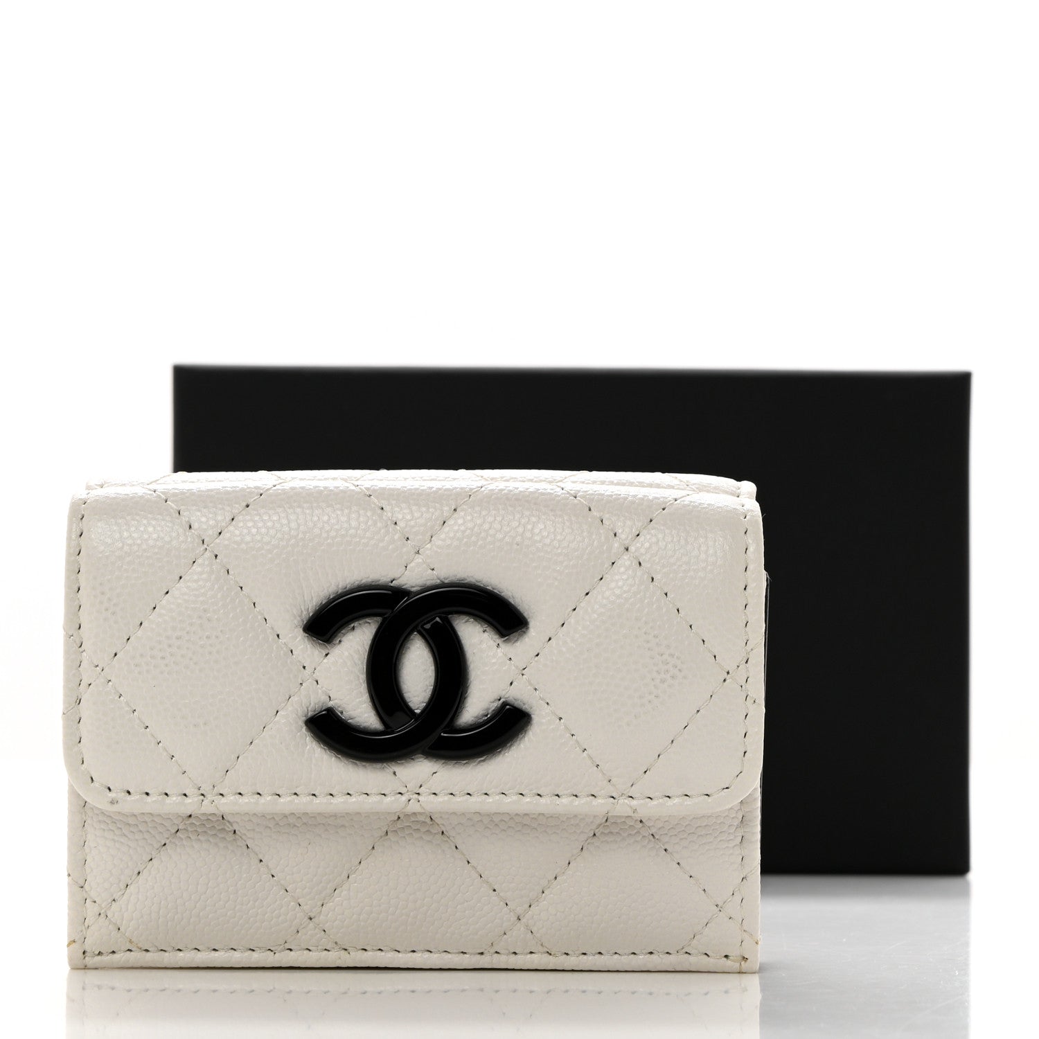 Chanel Caviar Quilted My Everything Small Flap Wallet White 10 of 10