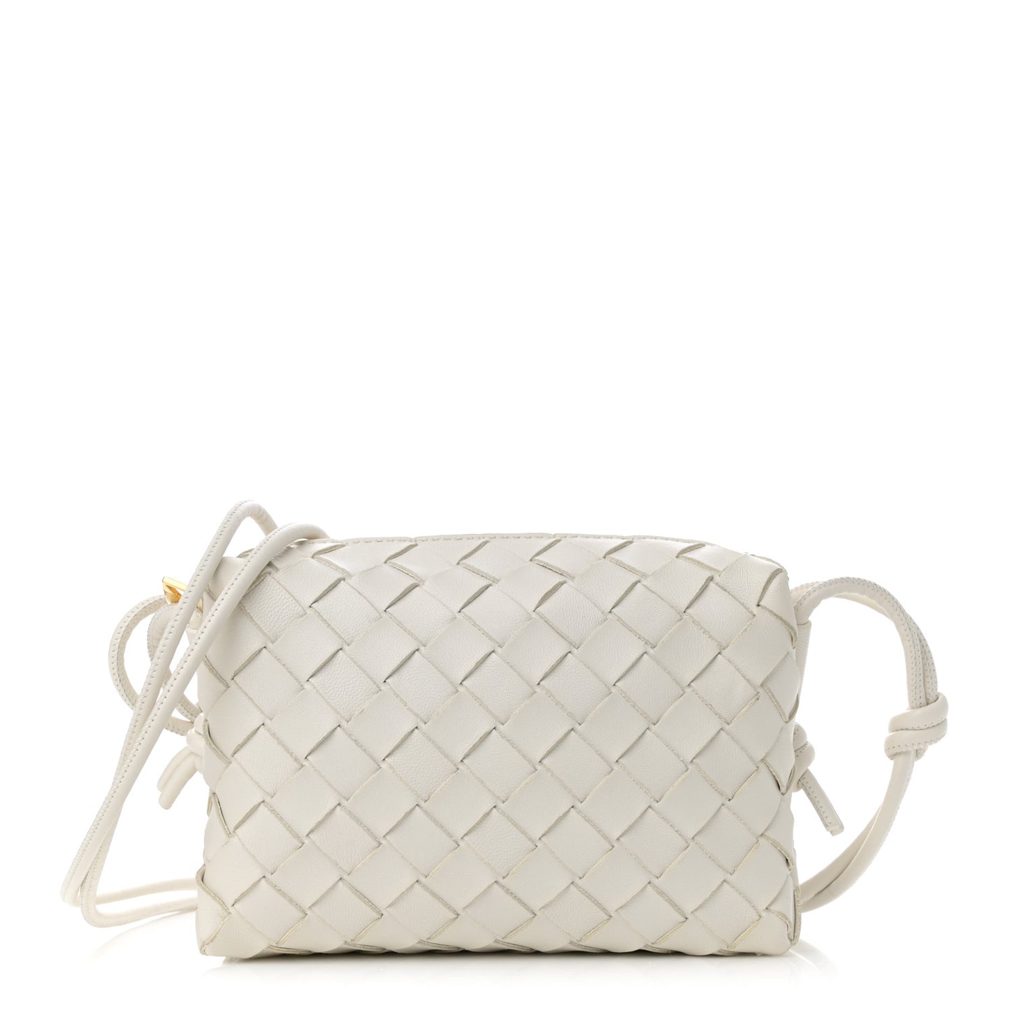 Nappa Intrecciato Mini Loop Camera Bag White