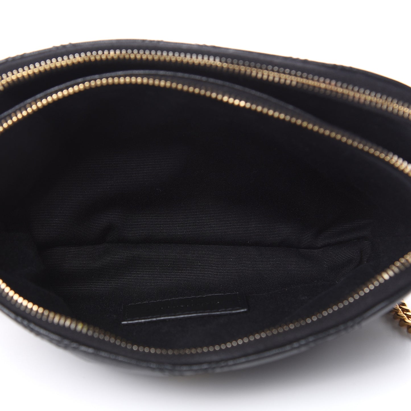 Grained Lambskin Quilted Mini Becky Double Zip Bag Black