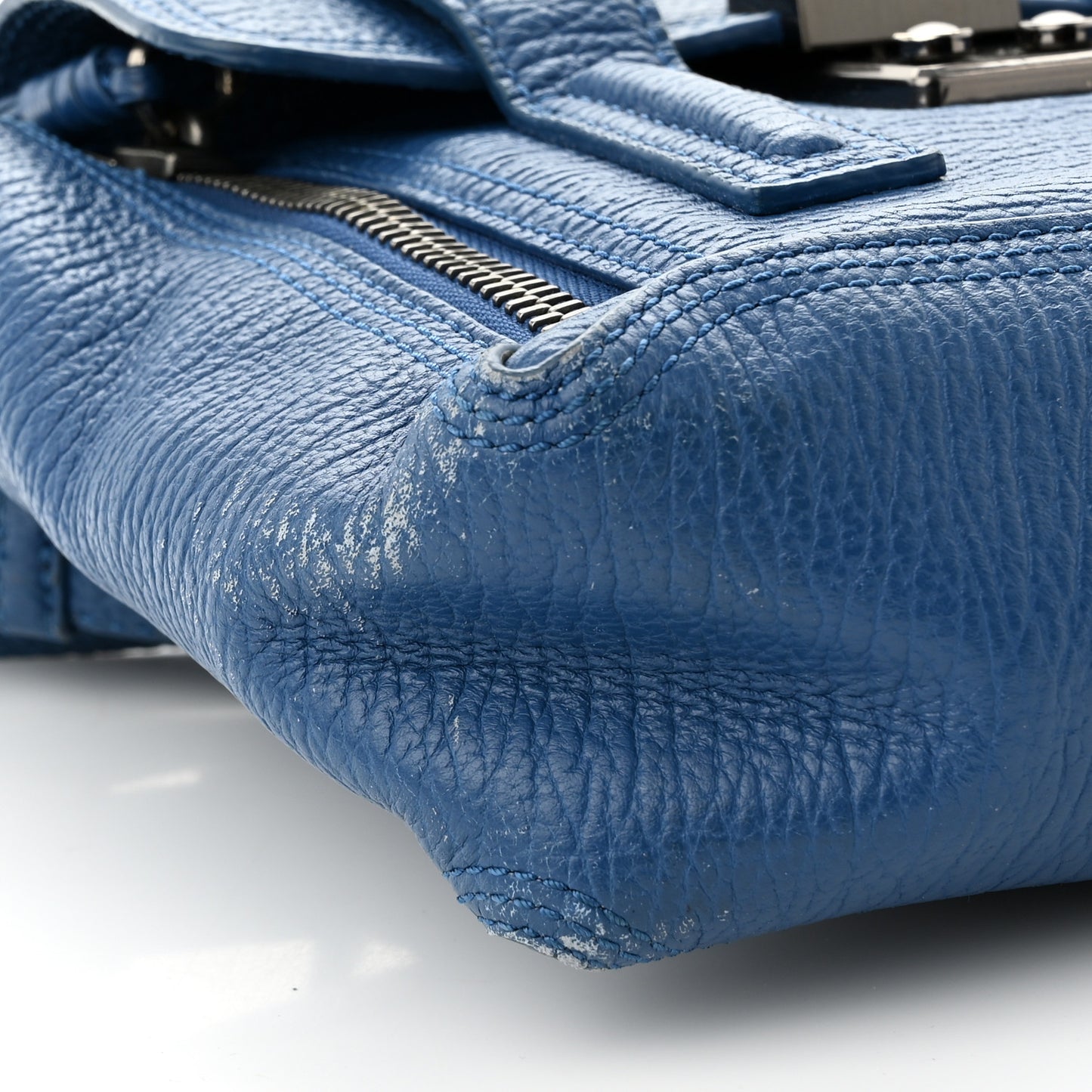 Textured Calfskin Mini Pashli Satchel Cerulean