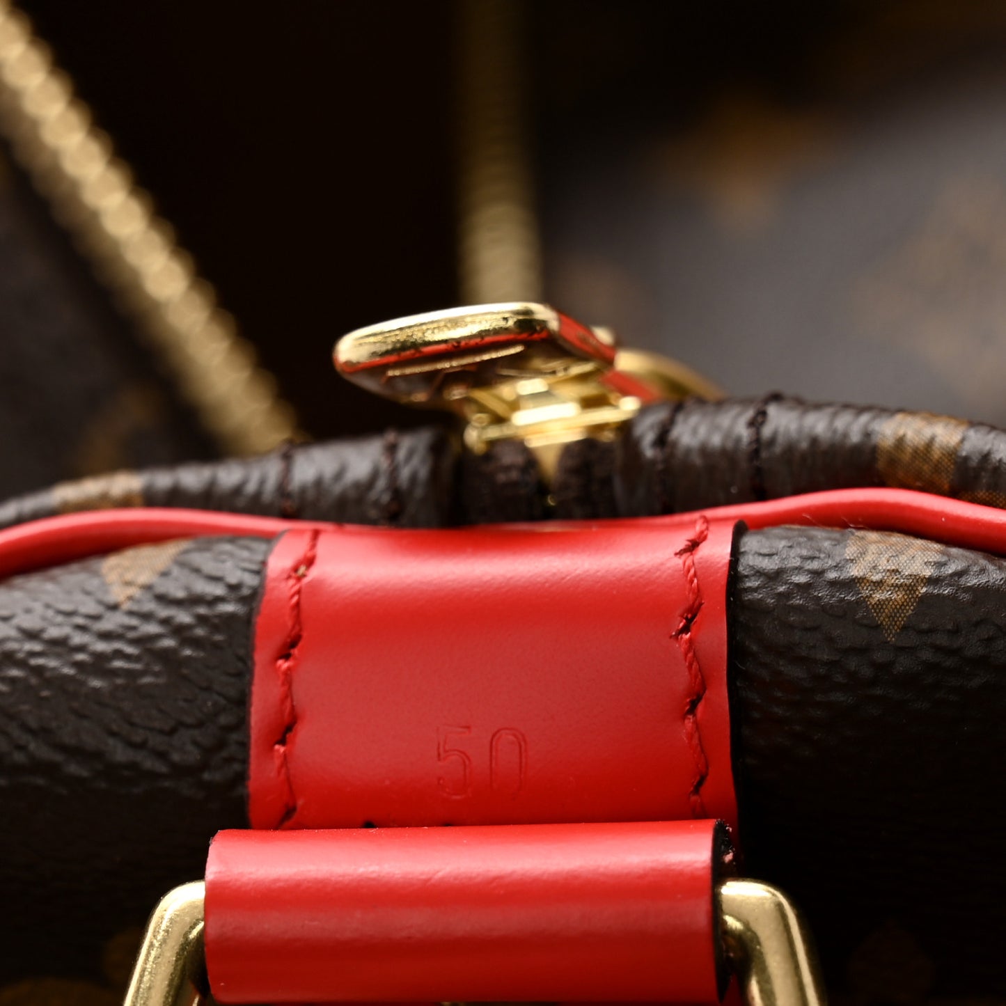 Calfskin Monogram Keepall Bandouliere 50 Coquelicot