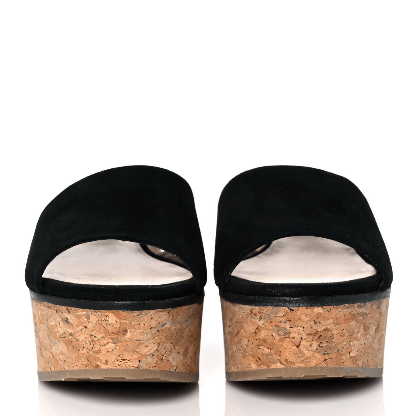Suede Cork DeeDee Platform Wedge Slide Sandals 37.5 Black