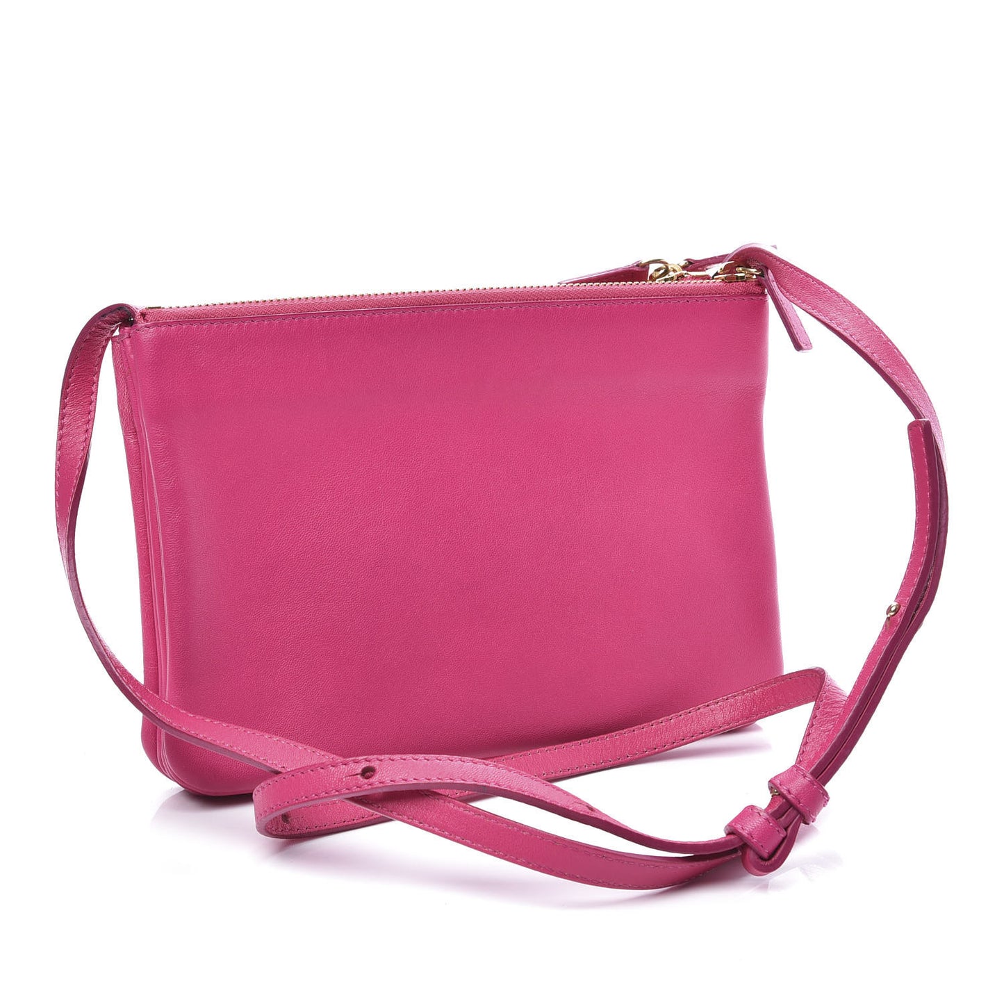 Lambskin Small Trio Crossbody Bag Fuchsia