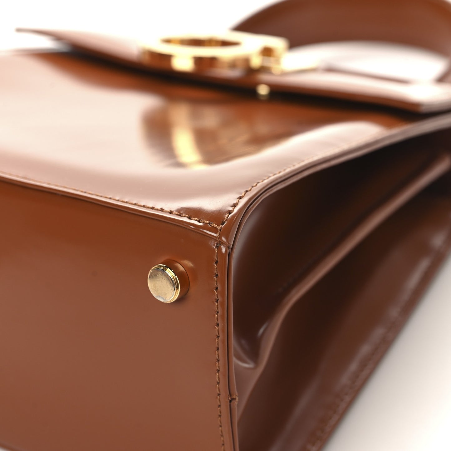 Brushed Off Calfskin Small Iconic Top Handle Cuoio